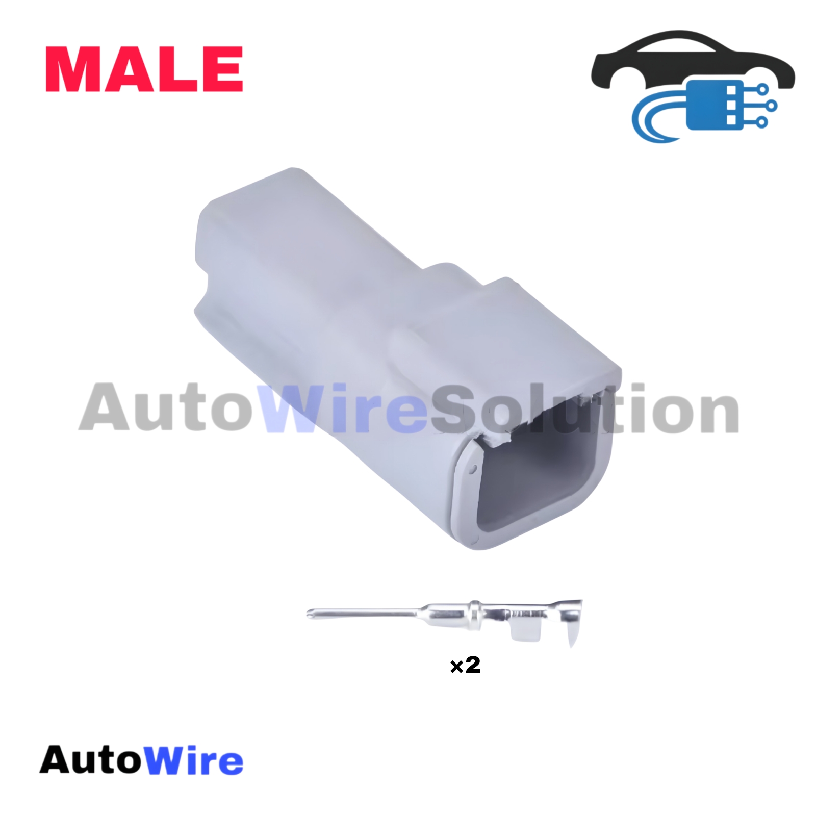 CONNECTOR DEUTSCH DTM 2 PIN MALE