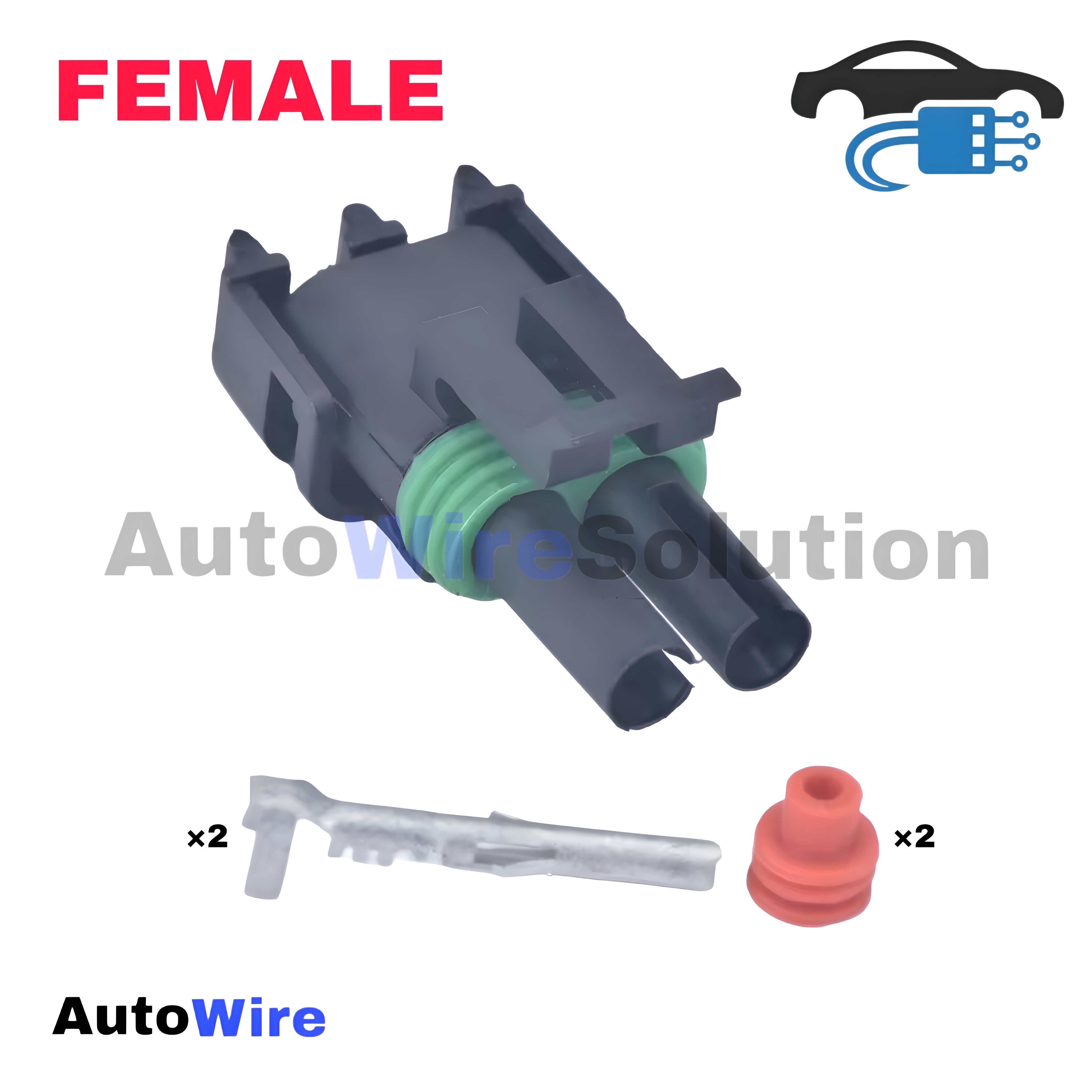CONNECTOR AUTOMOBILE 2 PIN FEMALE