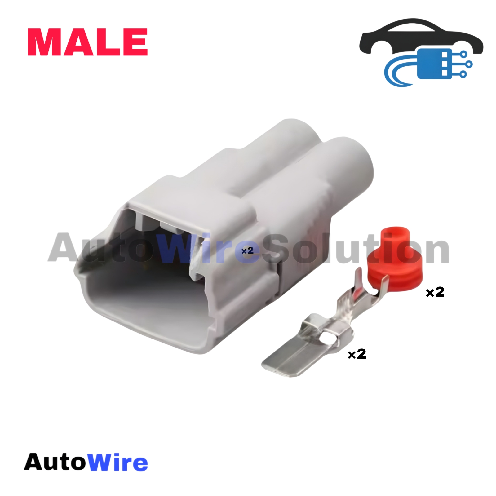 CONNECTOR AC 2 PIN MALE