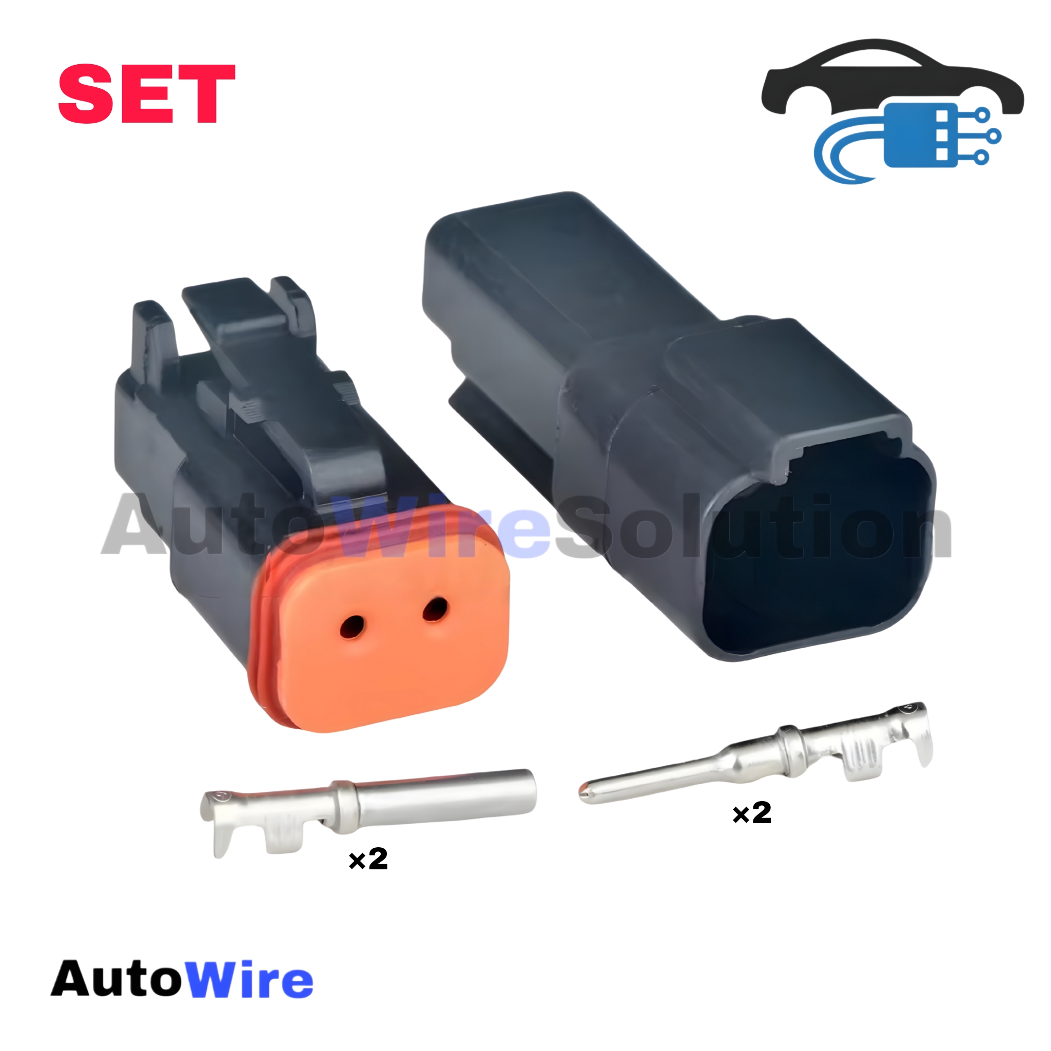 CONNECTOR DEUTSCH BLK 2 PIN KIT