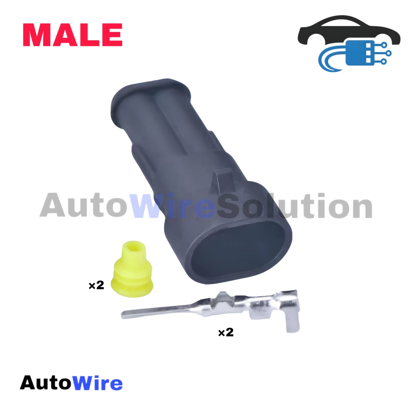 CONNECTOR SUPERSEAL 2 PIN MALE