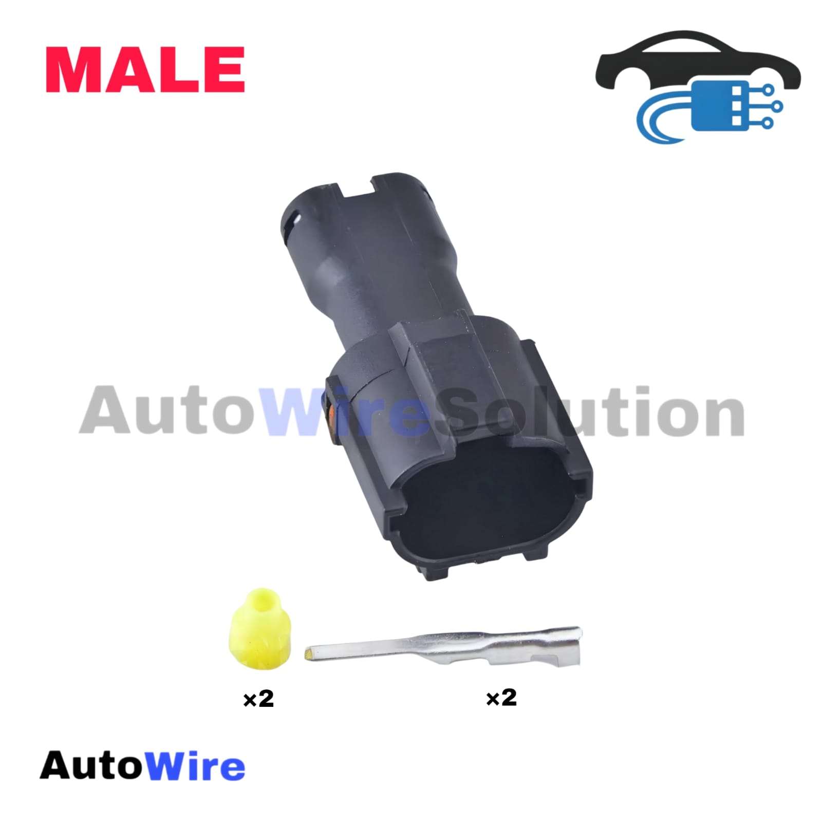 CONNECTOR SENSOR PLUG 2 PIN MALE