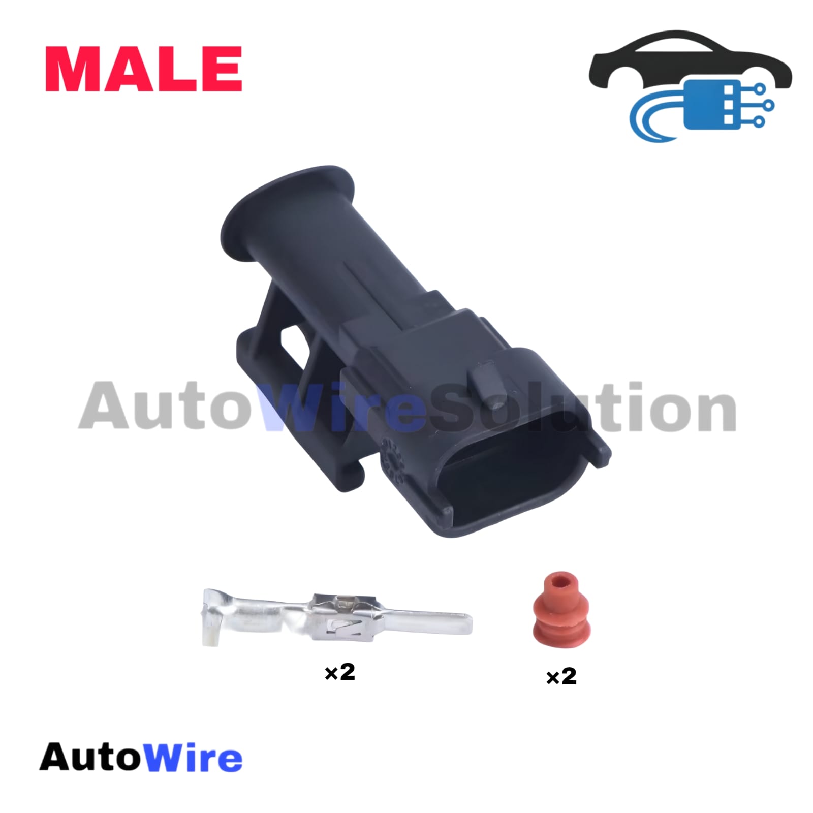 CONNECTOR BOSCH INJECTOR 2 PIN MALE