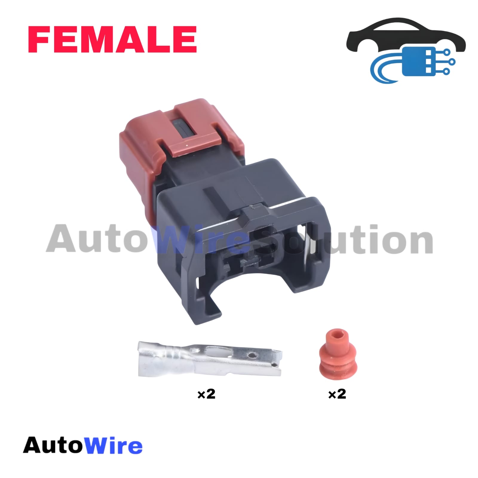 CONNECTOR BLACK FUEL INJECTOR 2 PIN FEMALE