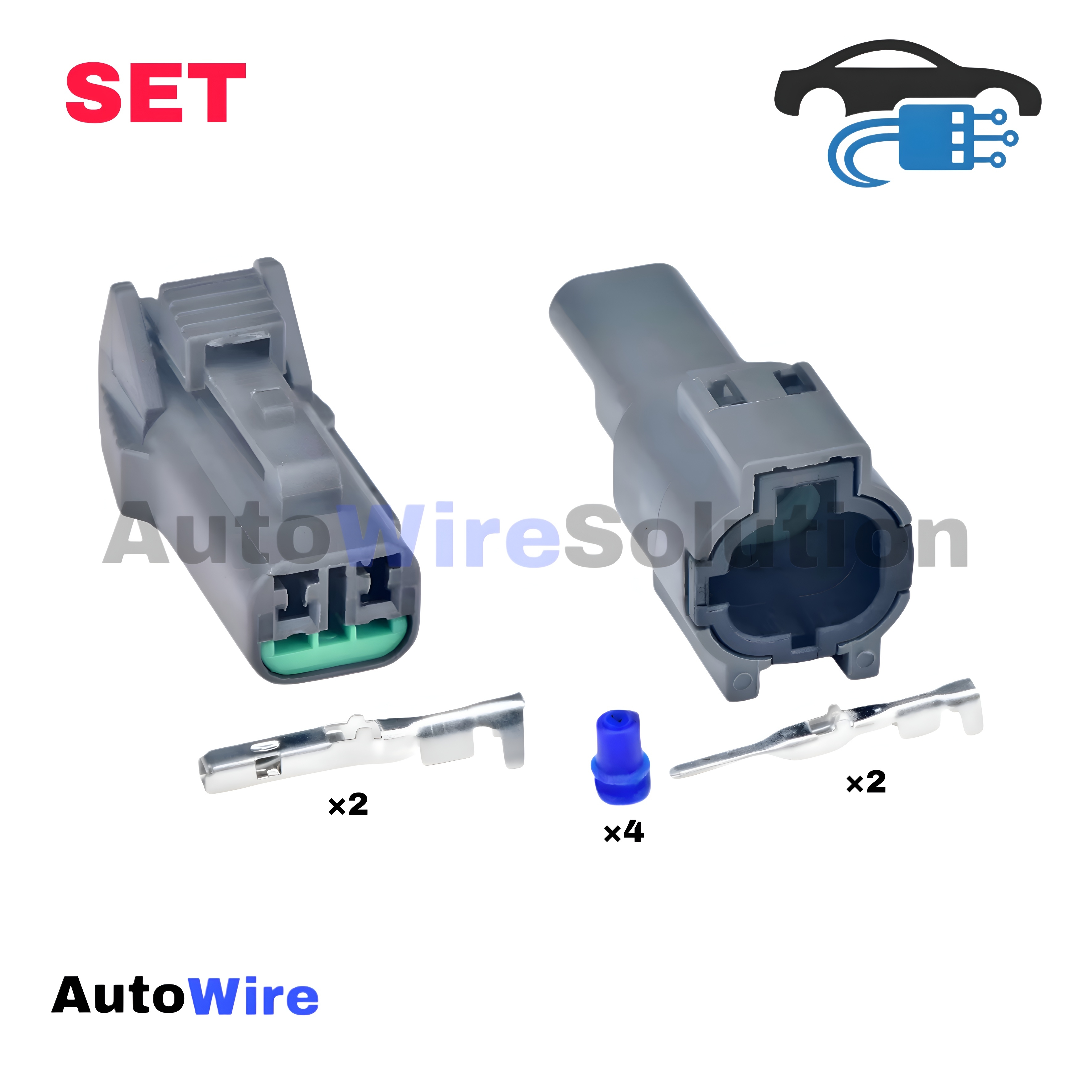 CONNECTOR SOLENOID GREY 2 PIN KIT