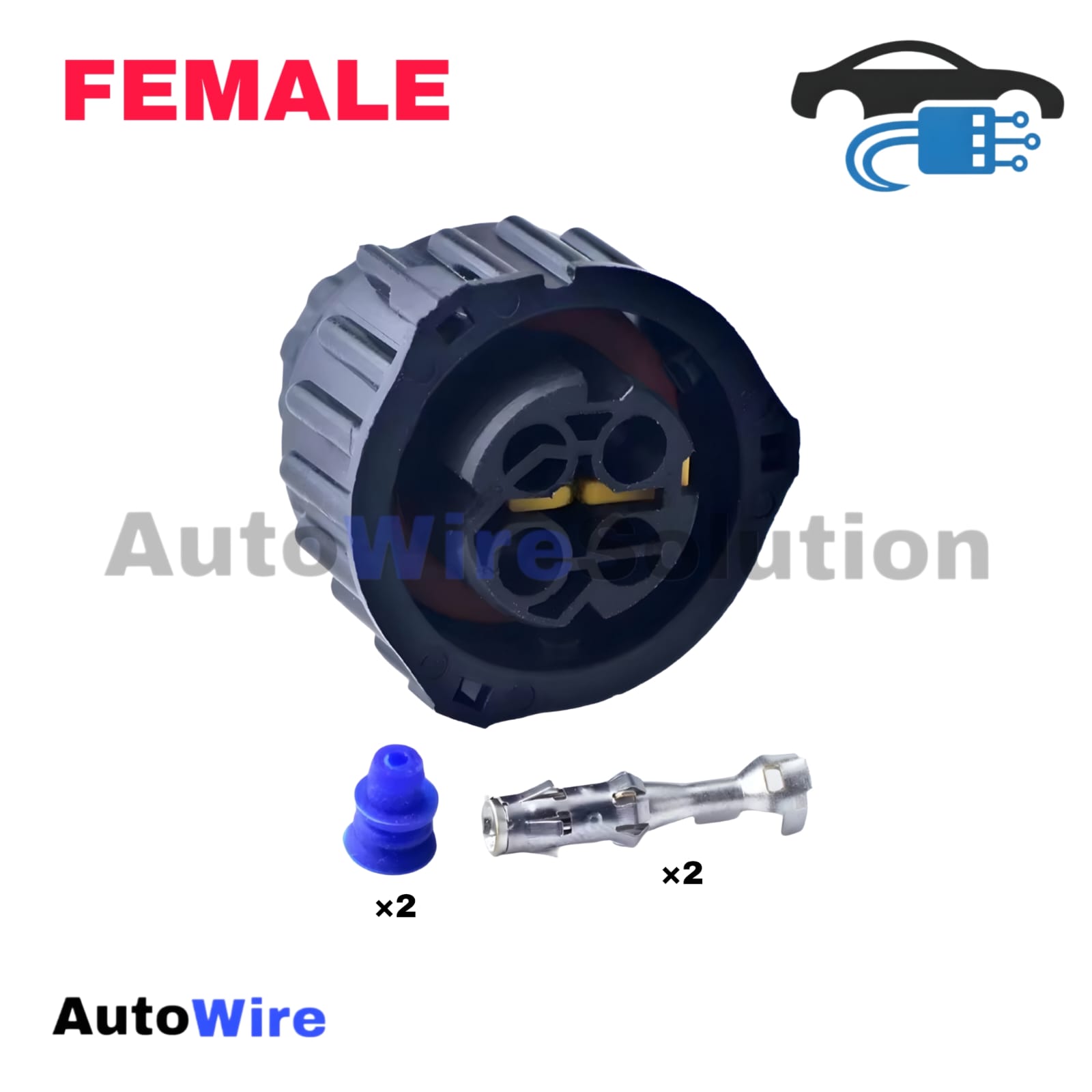 CONNECTOR AMP TYCO 2 PIN FEMALE CARD