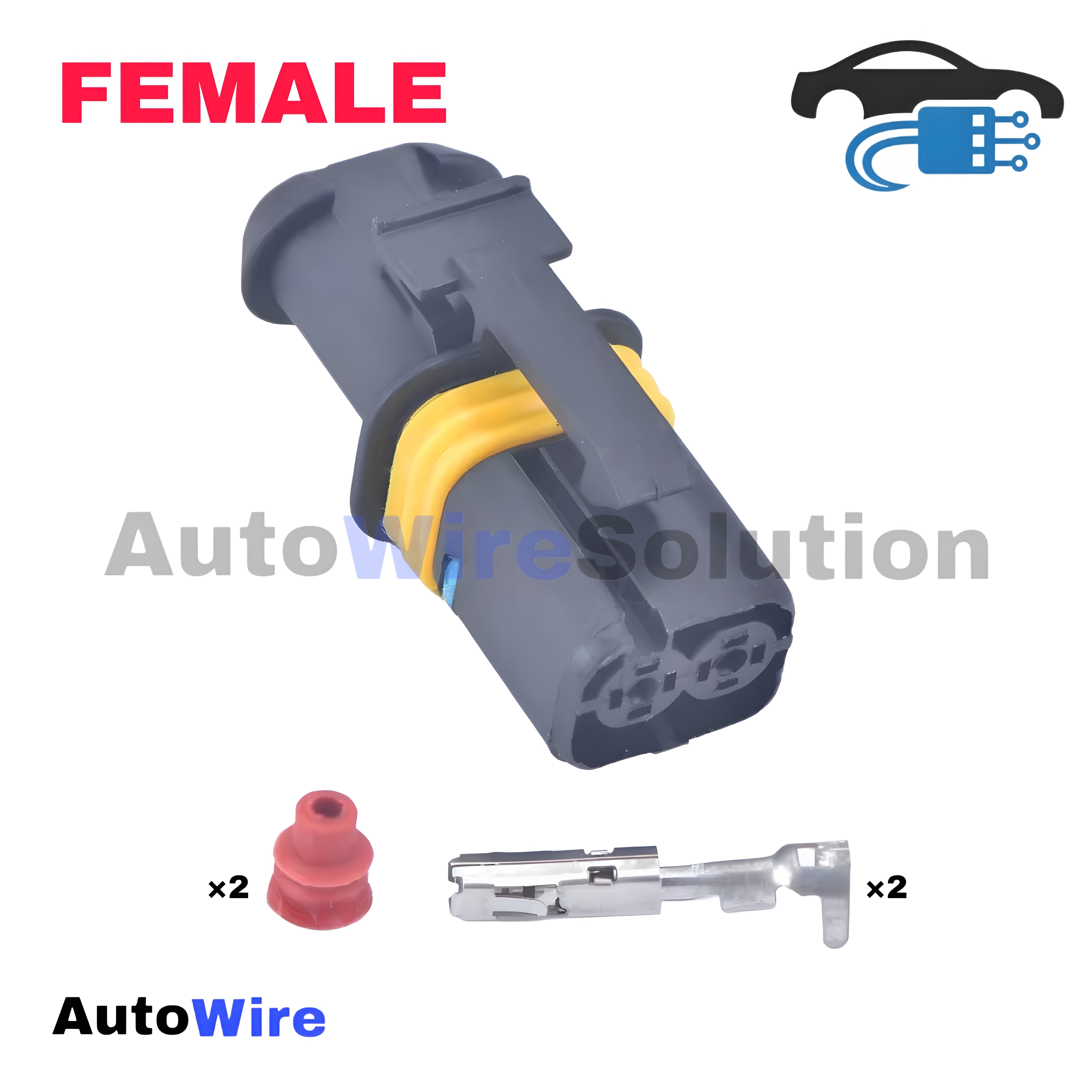 CONNECTOR LIGHT 2 PIN FEMALE