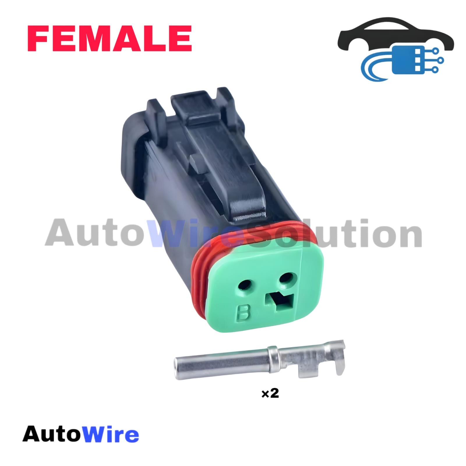 CONNECTOR DEUTSCH B 2 PIN FEMALE