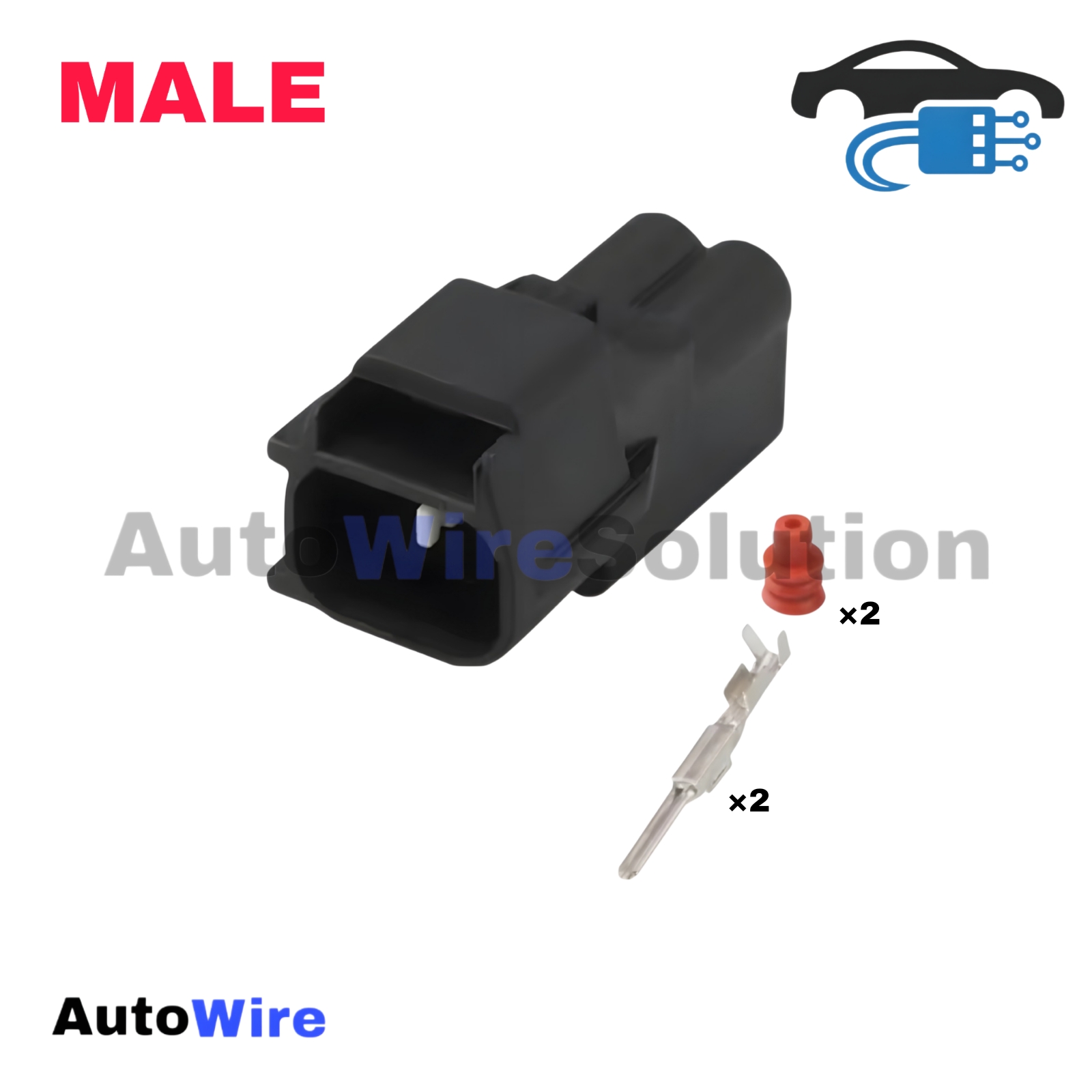 CONNECTOR TEMP SENSOR 2 PIN MALE