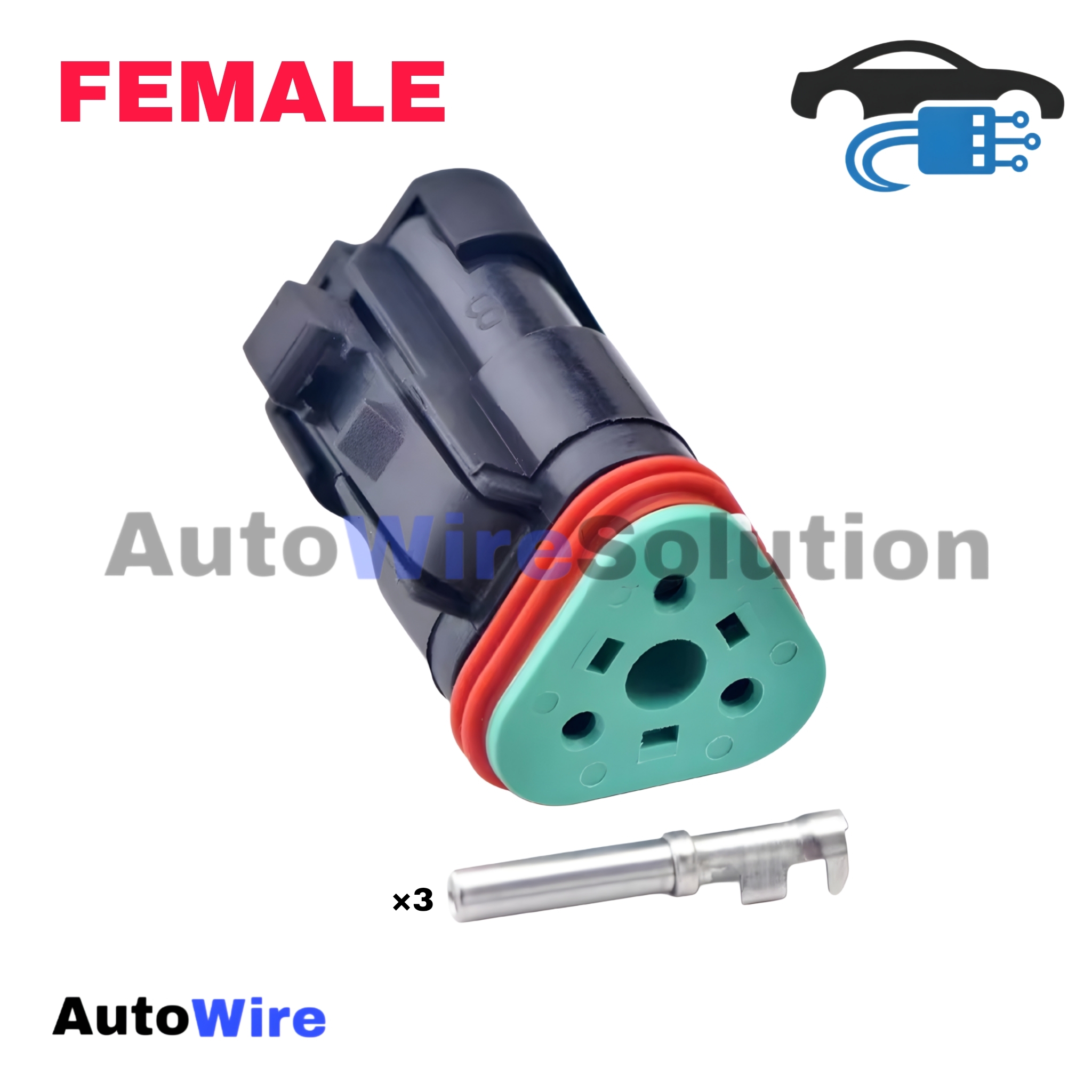 CONNECTOR DEUTSCH 3 PIN FEMALE SERIES