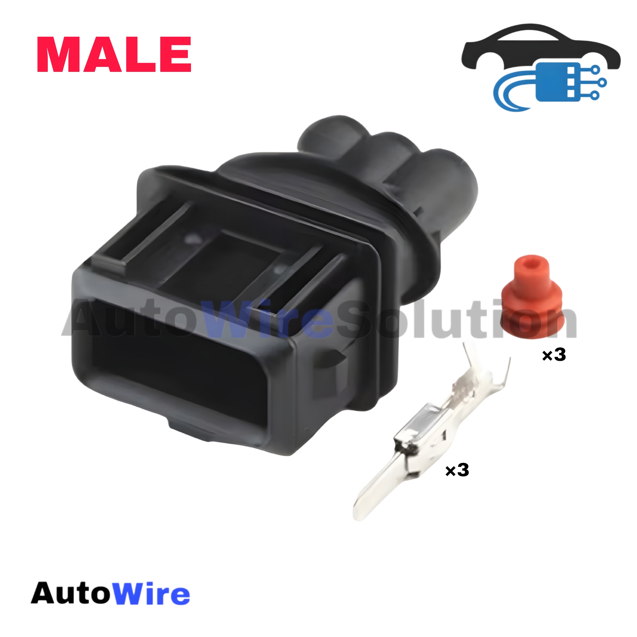 CONNECTOR EV1 3 PIN MALE