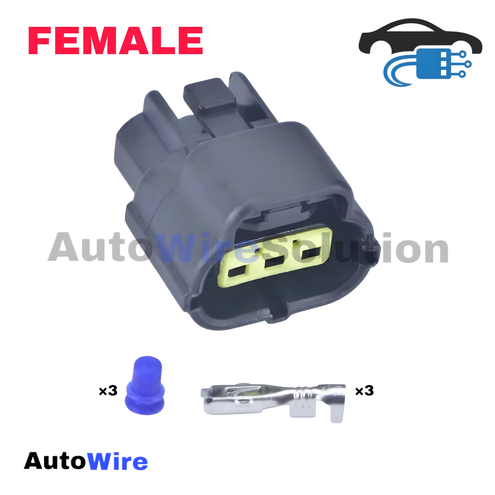CONNECTOR SENSOR PRESSURE 3 PIN FEMALE
