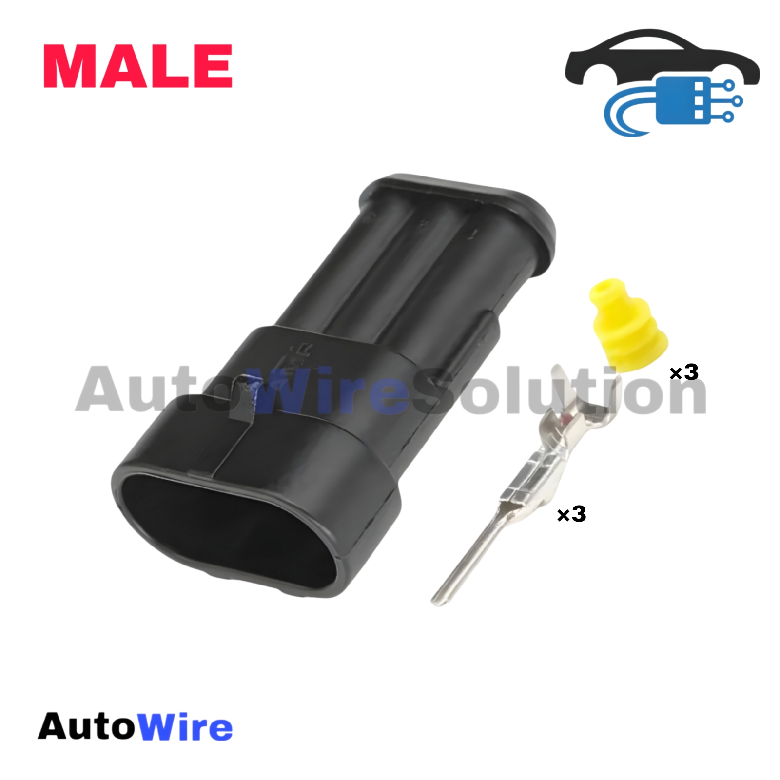 CONNECTOR SUPERSEAL 3 PIN MALE