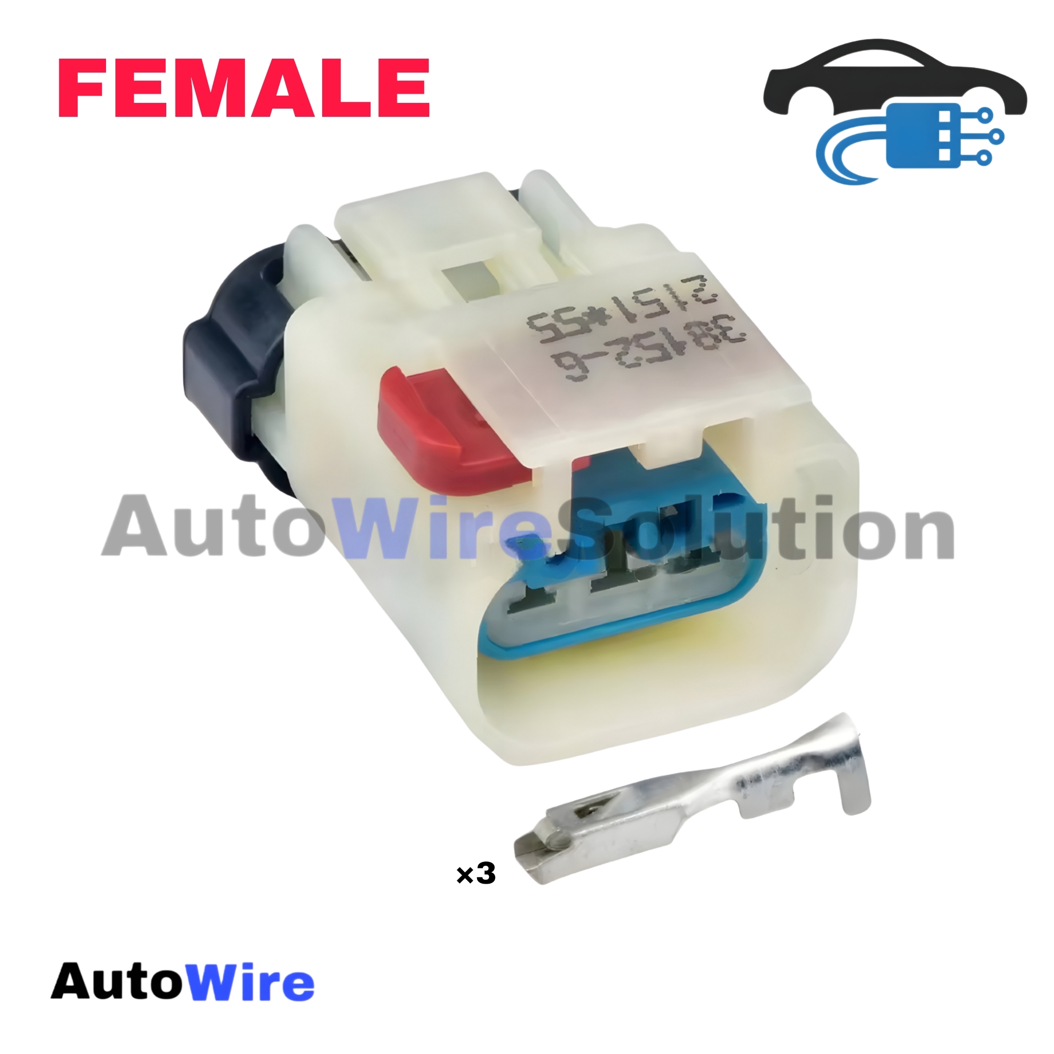 CONNECTOR SENSOR NE WHITE 3 PIN FEMALE