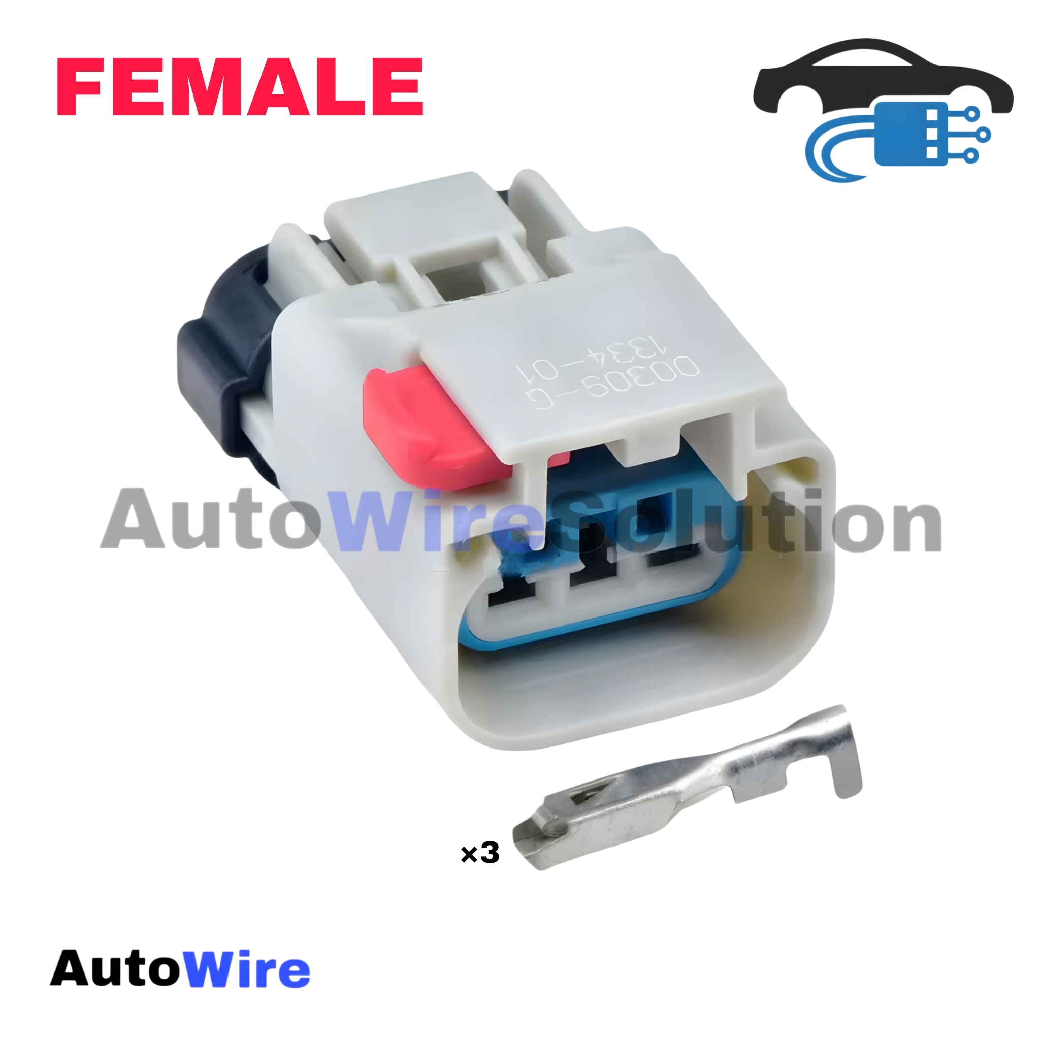 CONNECTOR SENSOR NE GREY 3 PIN FEMALE