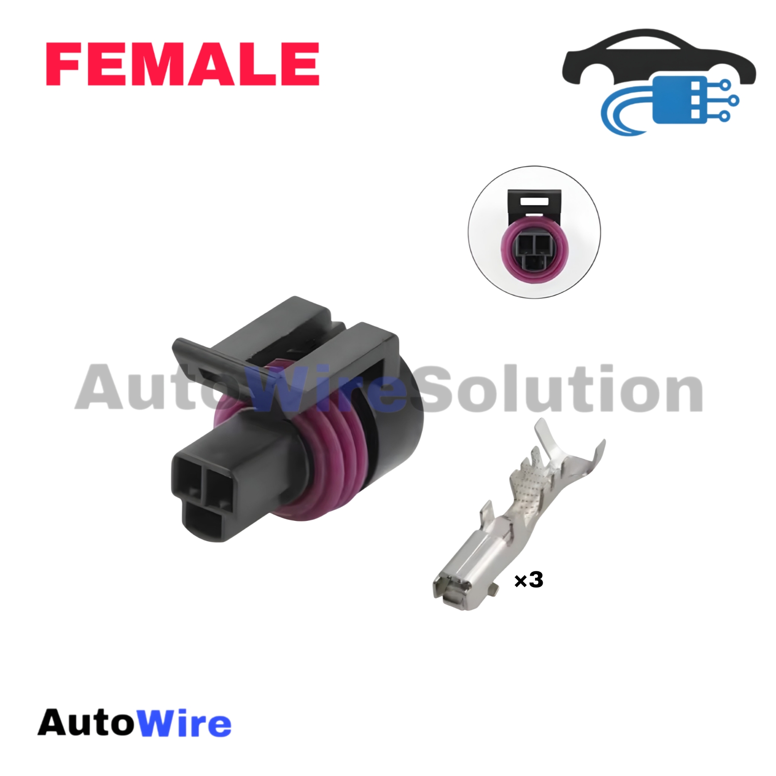 CONNECTOR SENSOR TPS 3 PIN FEMALE