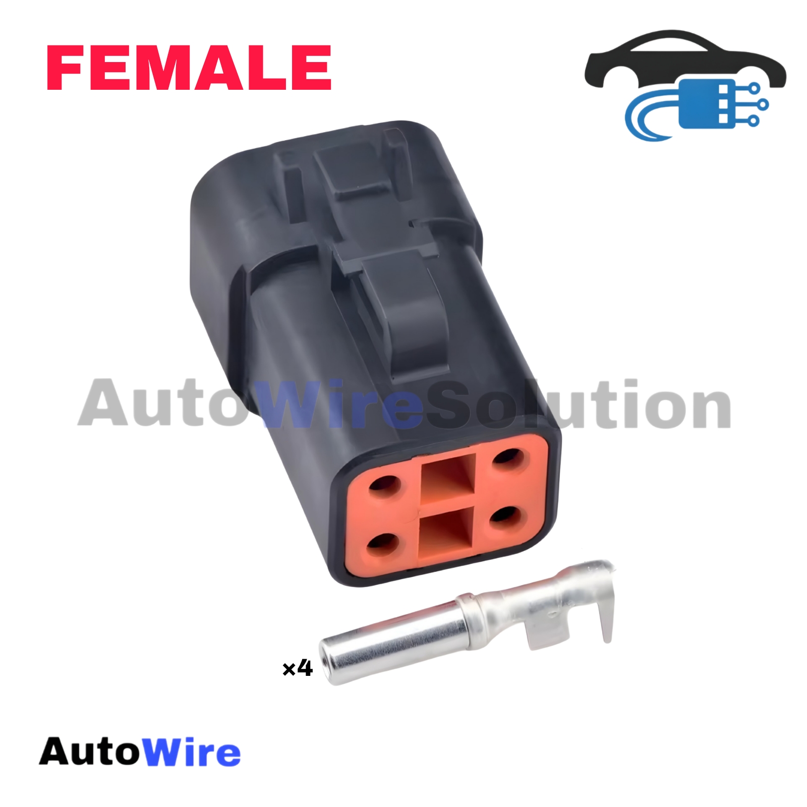 CONNECTOR DEUTSCH DTP BK 4 PIN FEMALE