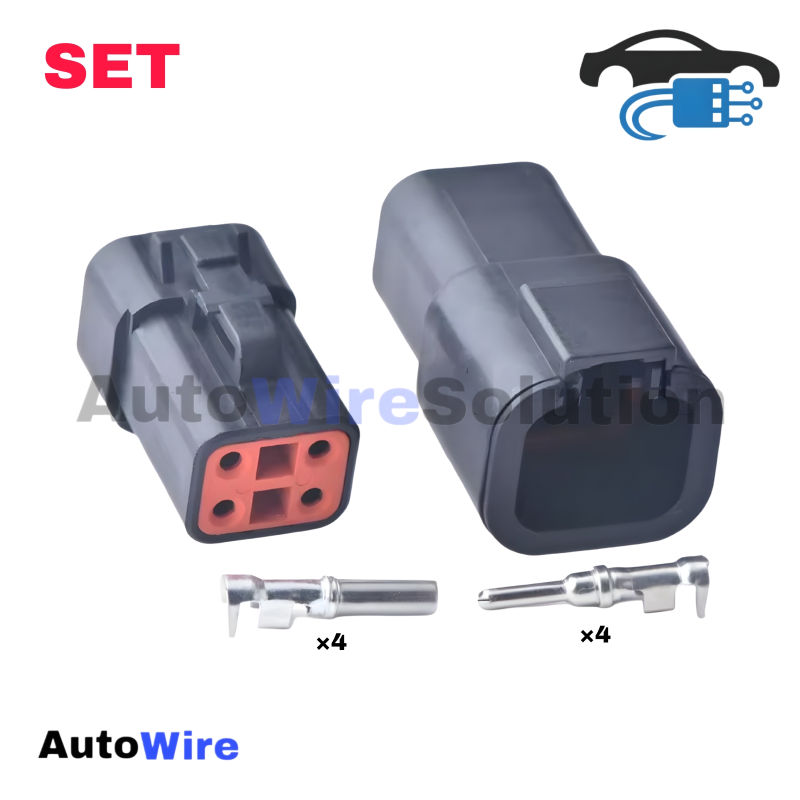 CONNECTOR DEUTSCH DTP BK 4 PIN KIT