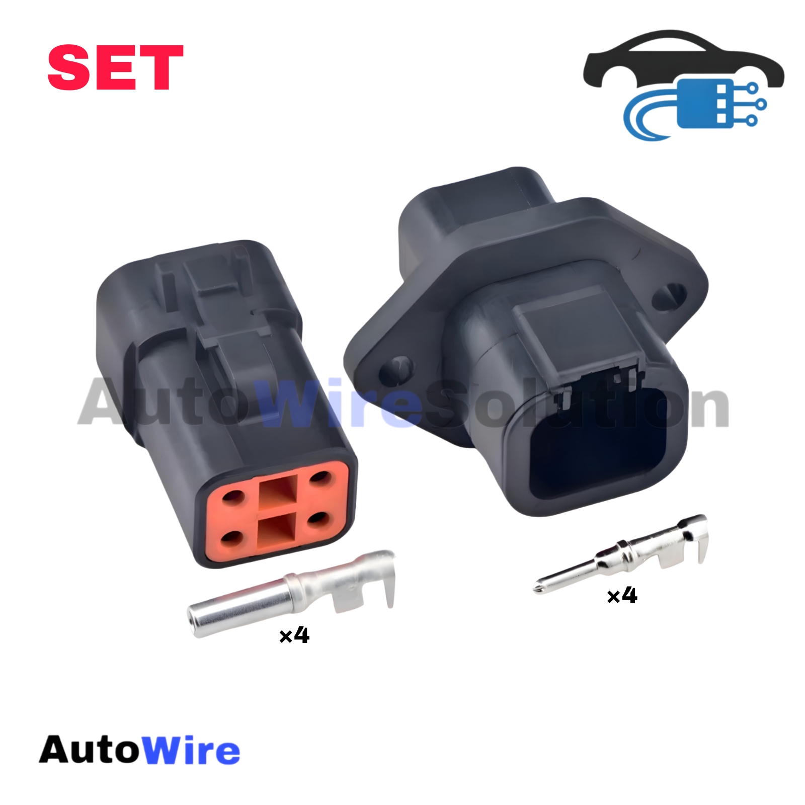 CONNECTOR DEUTSCH DTP BK 4 PIN FLANGE KIT