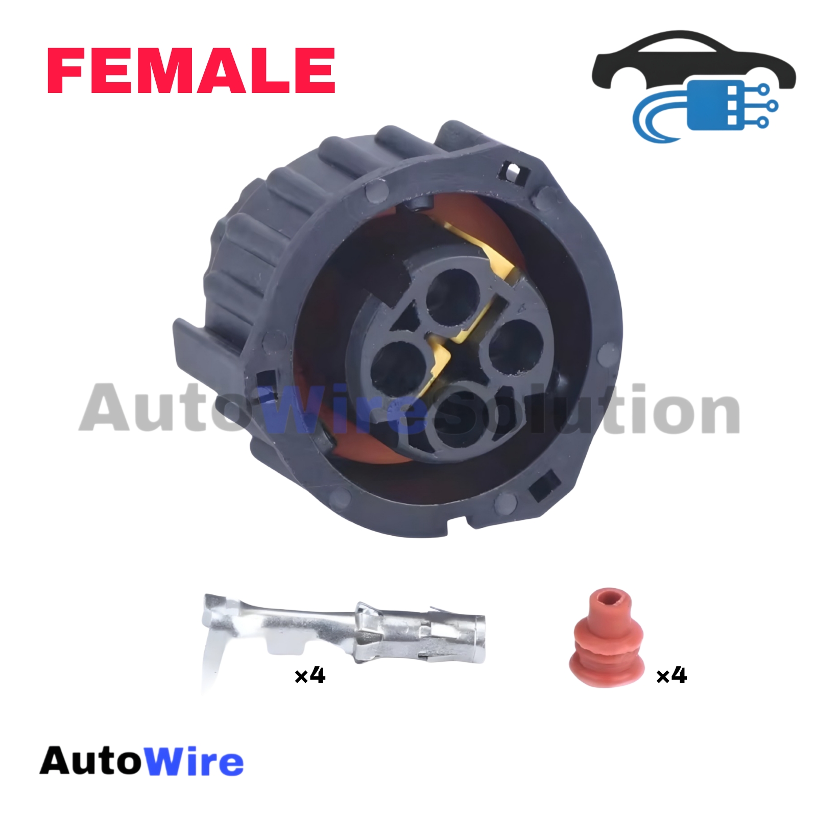 CONNECTOR AMP TYCO 4 PIN FEMALE CARD