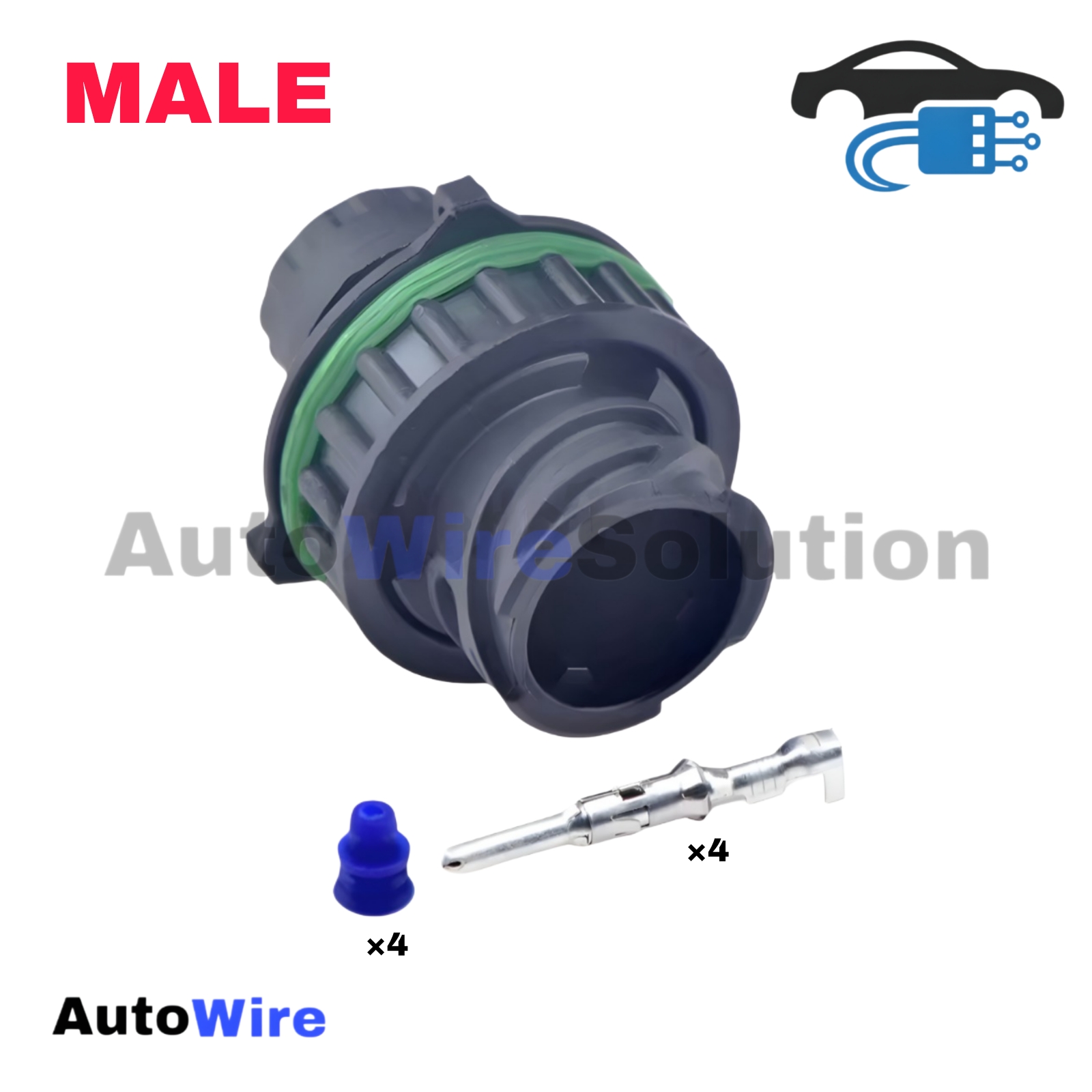 CONNECTOR AMP TYCO 4 PIN MALE CARD