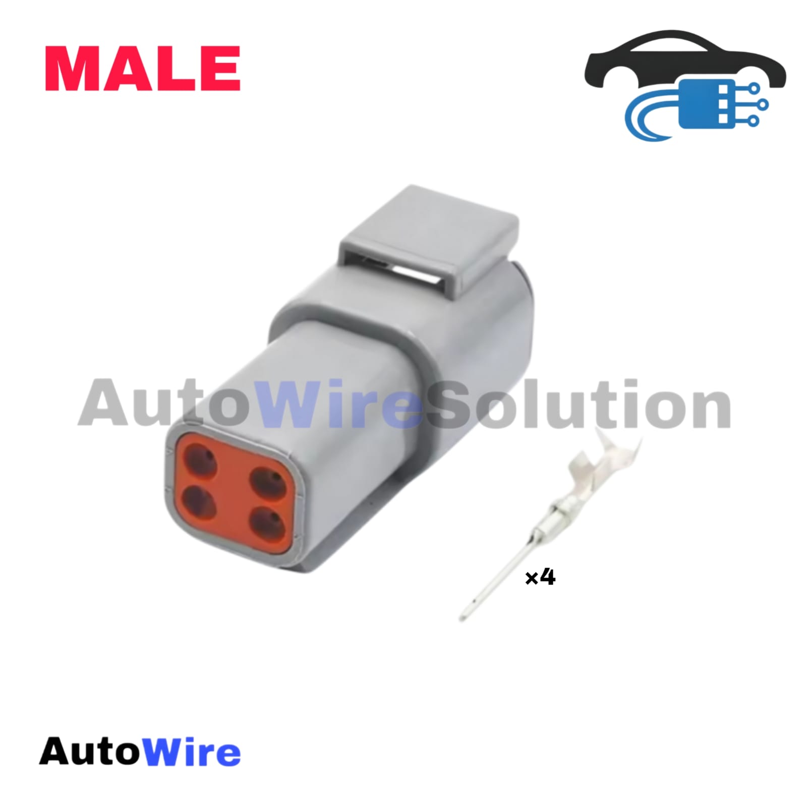 CONNECTOR DEUTSCH DTM 4 PIN MALE