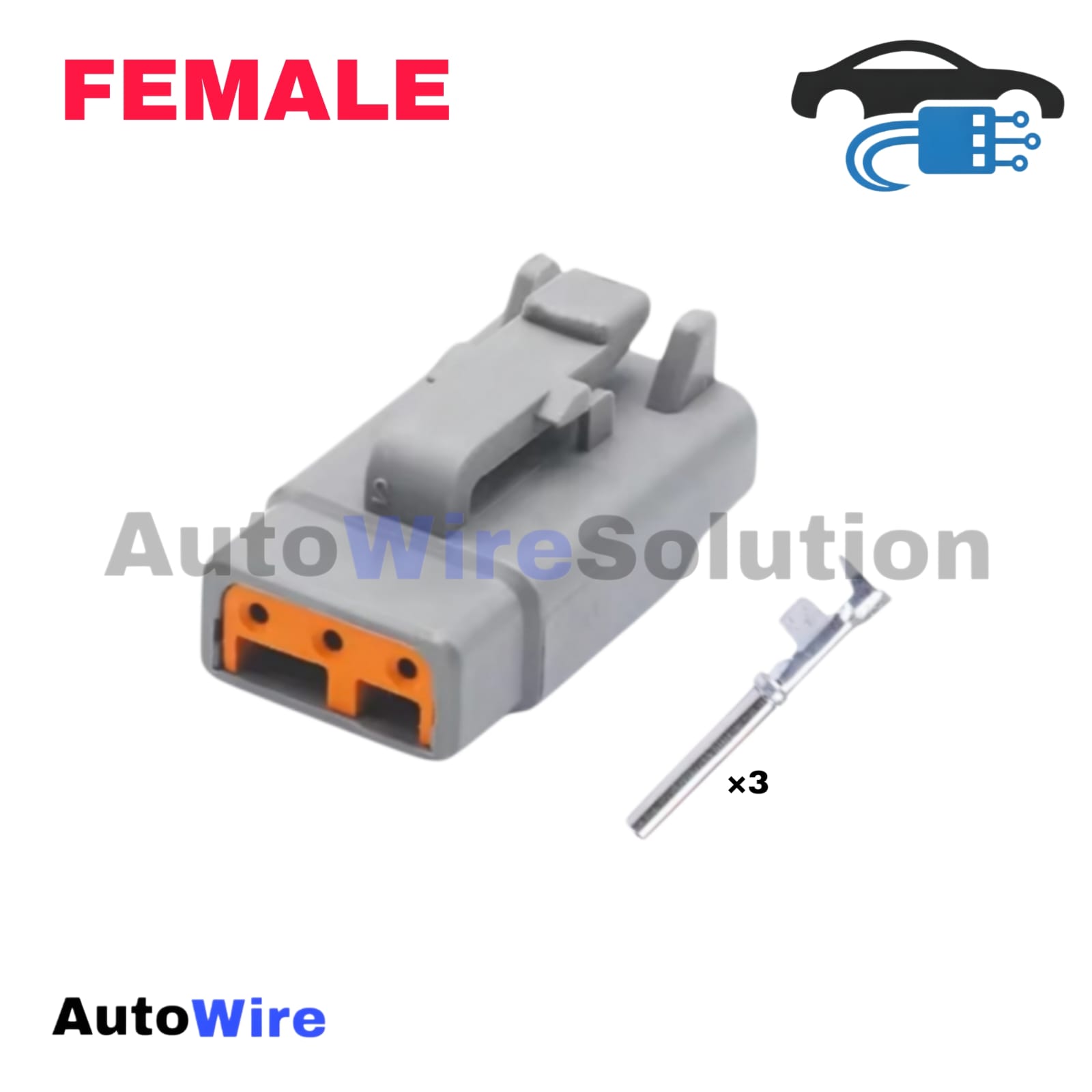 CONNECTOR DEUTSCH DTM 3 PIN FEMALE