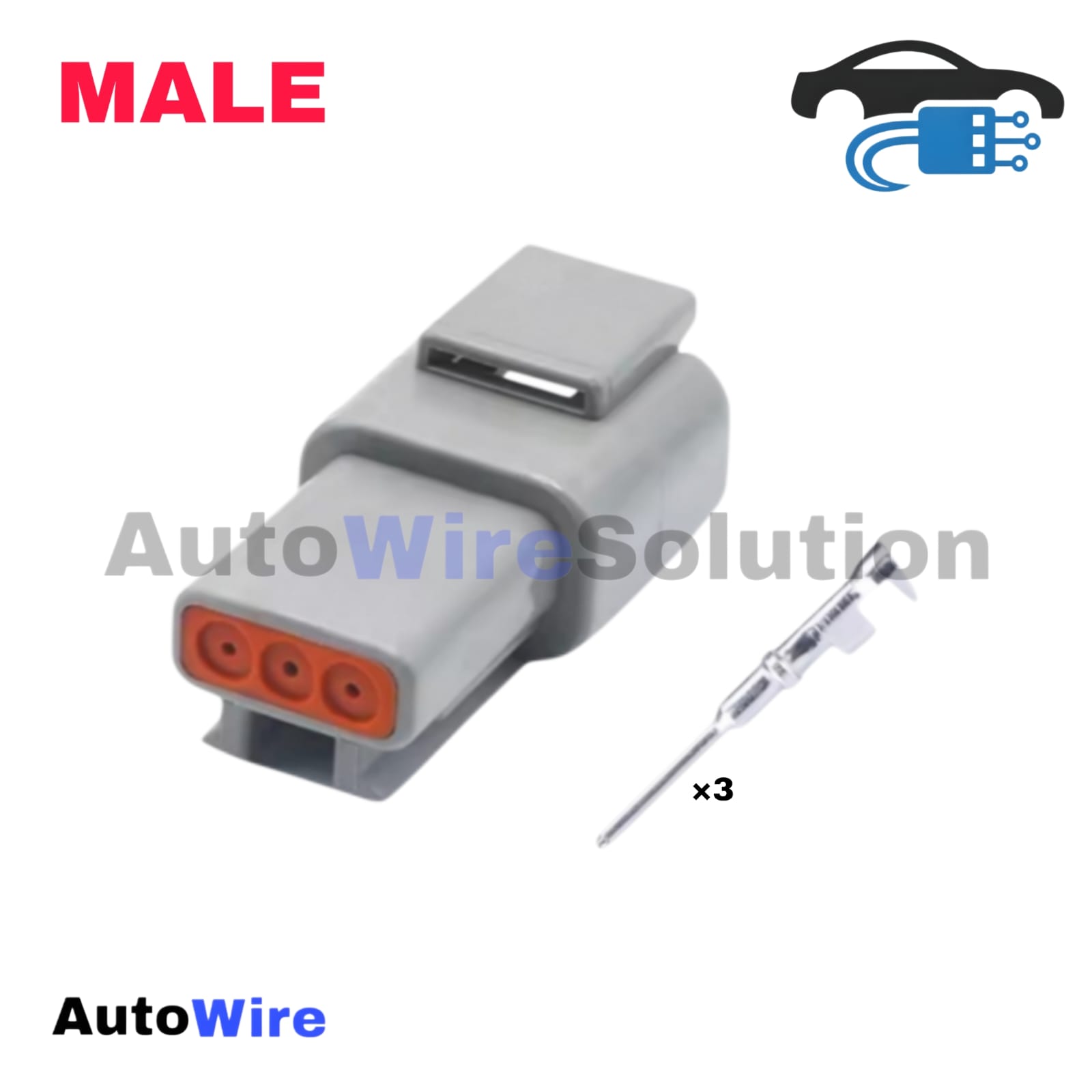CONNECTOR DEUTSCH DTM 3 PIN MALE