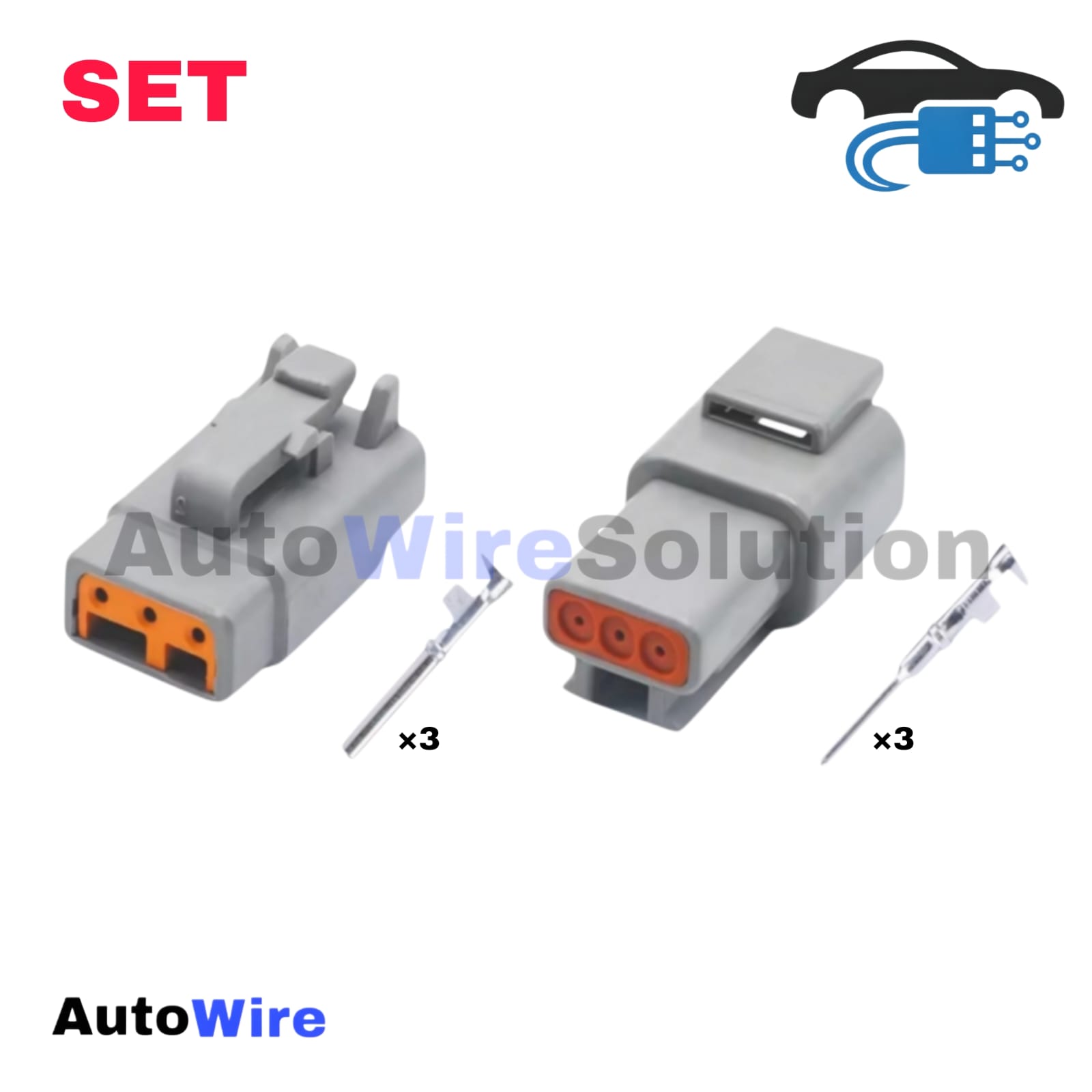 CONNECTOR DEUTSCH DTM 3 PIN KIT