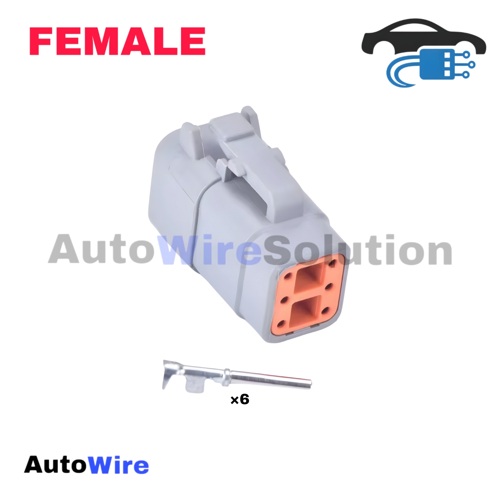 CONNECTOR DEUTSCH DTM 6 PIN FEMALE