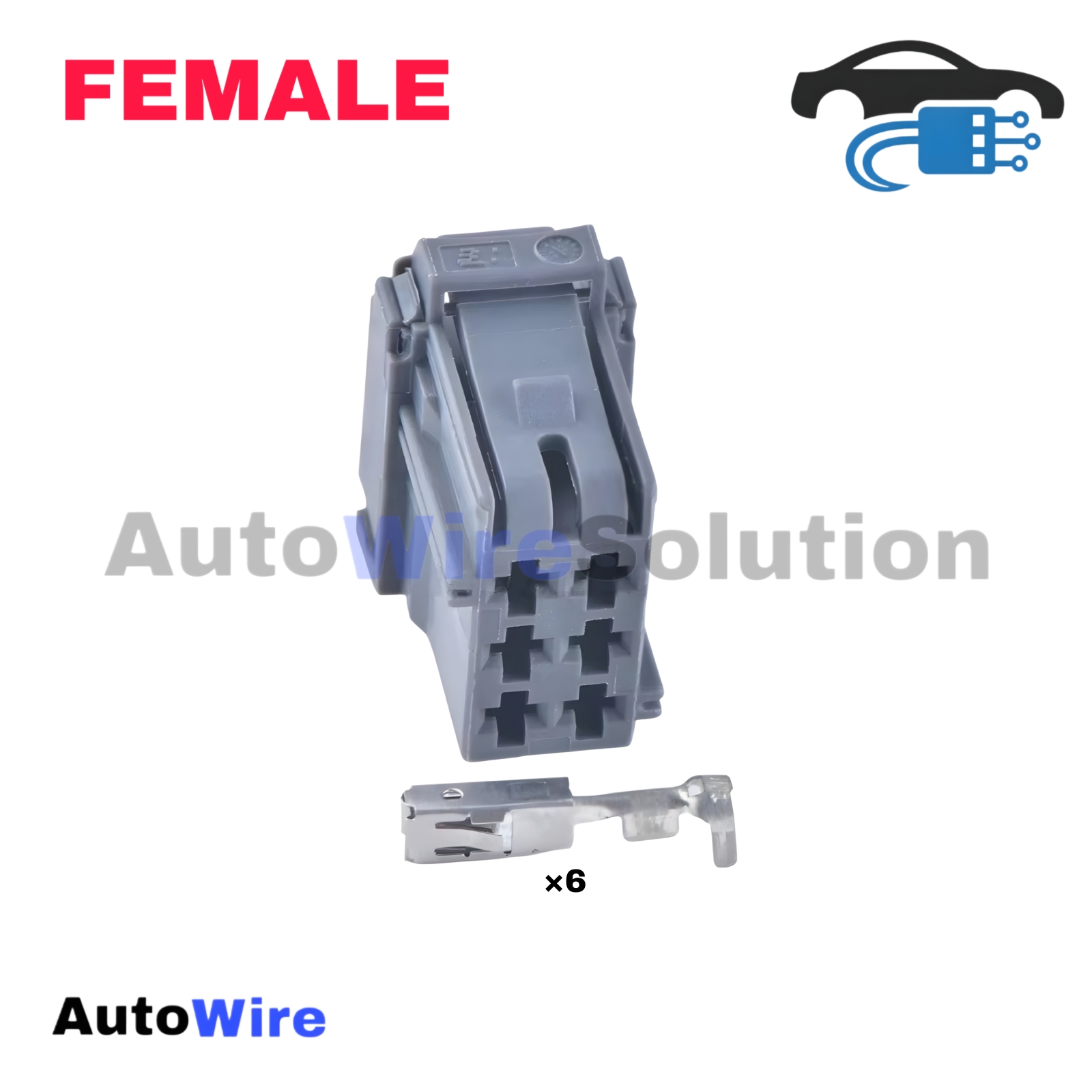 CONNECTOR AMP ABS 6 PIN FEMALE