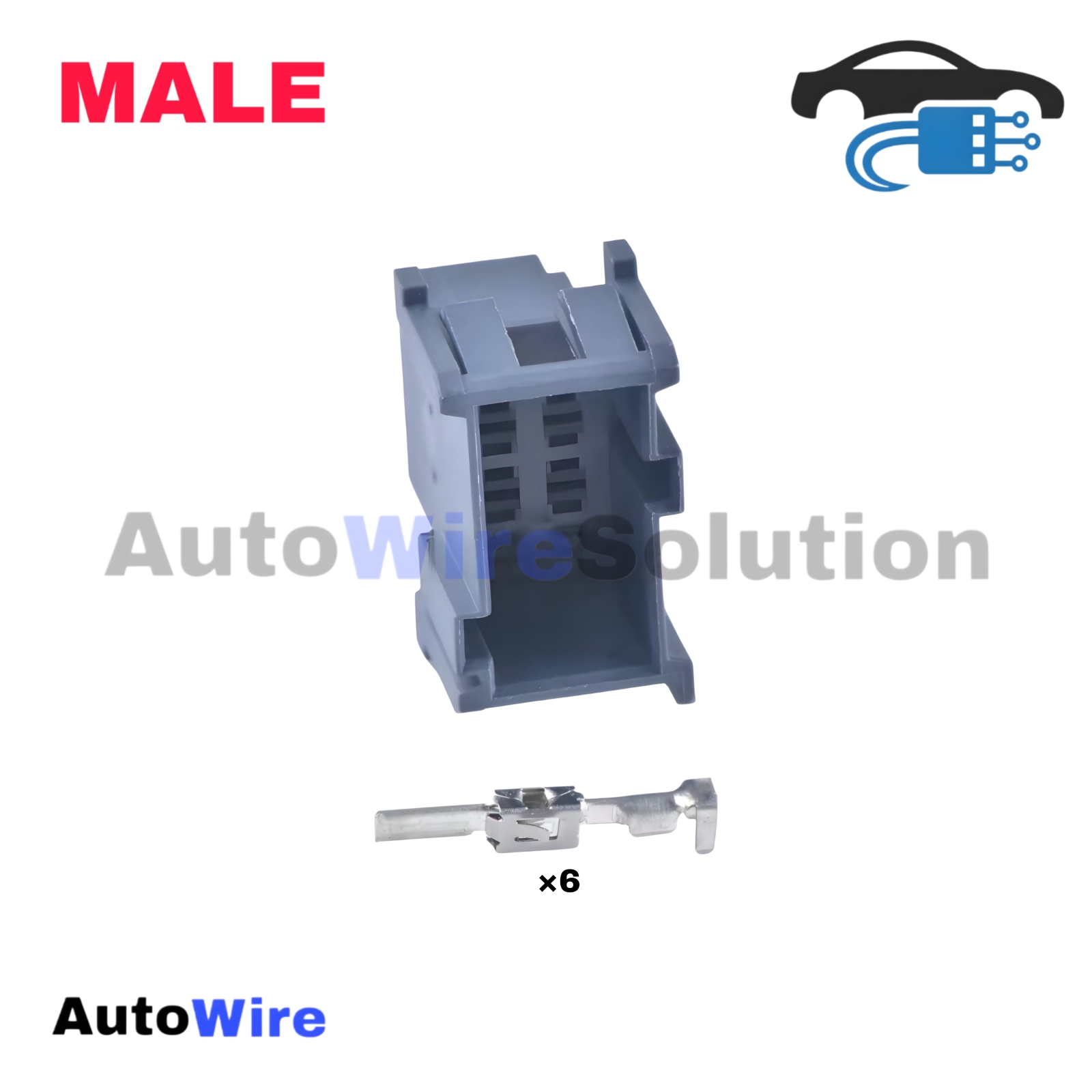 CONNECTOR AMP ABS 6 PIN MALE