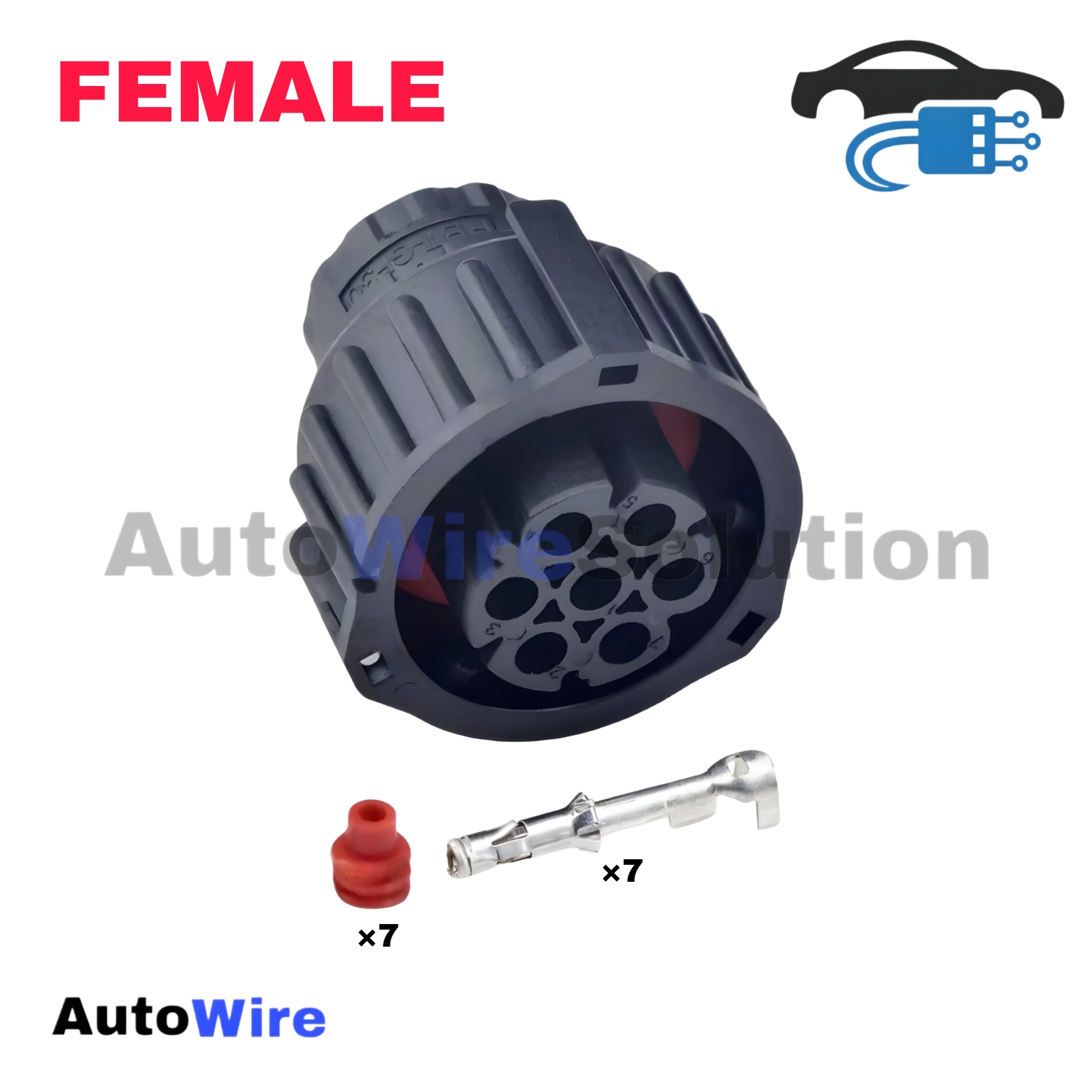 CONNECTOR AMP TYCO 7 PIN FEMALE CARD