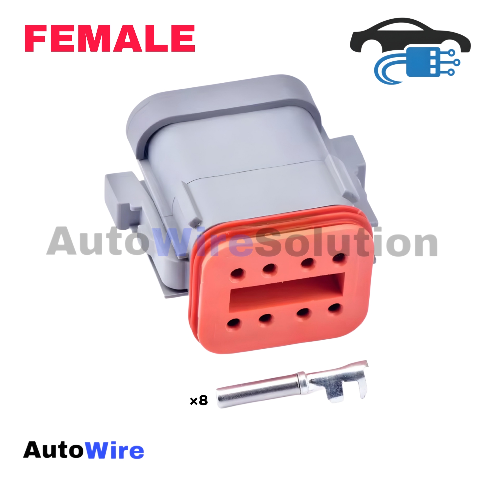 CONNECTOR DEUTSCH 8 PIN GREY FEMALE SERIES