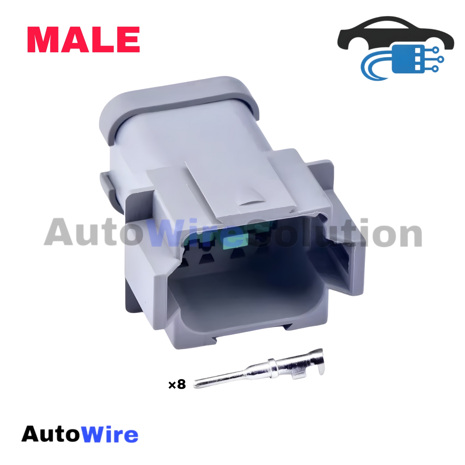CONNECTOR DEUTSCH 8 PIN GREY MALE SERIES