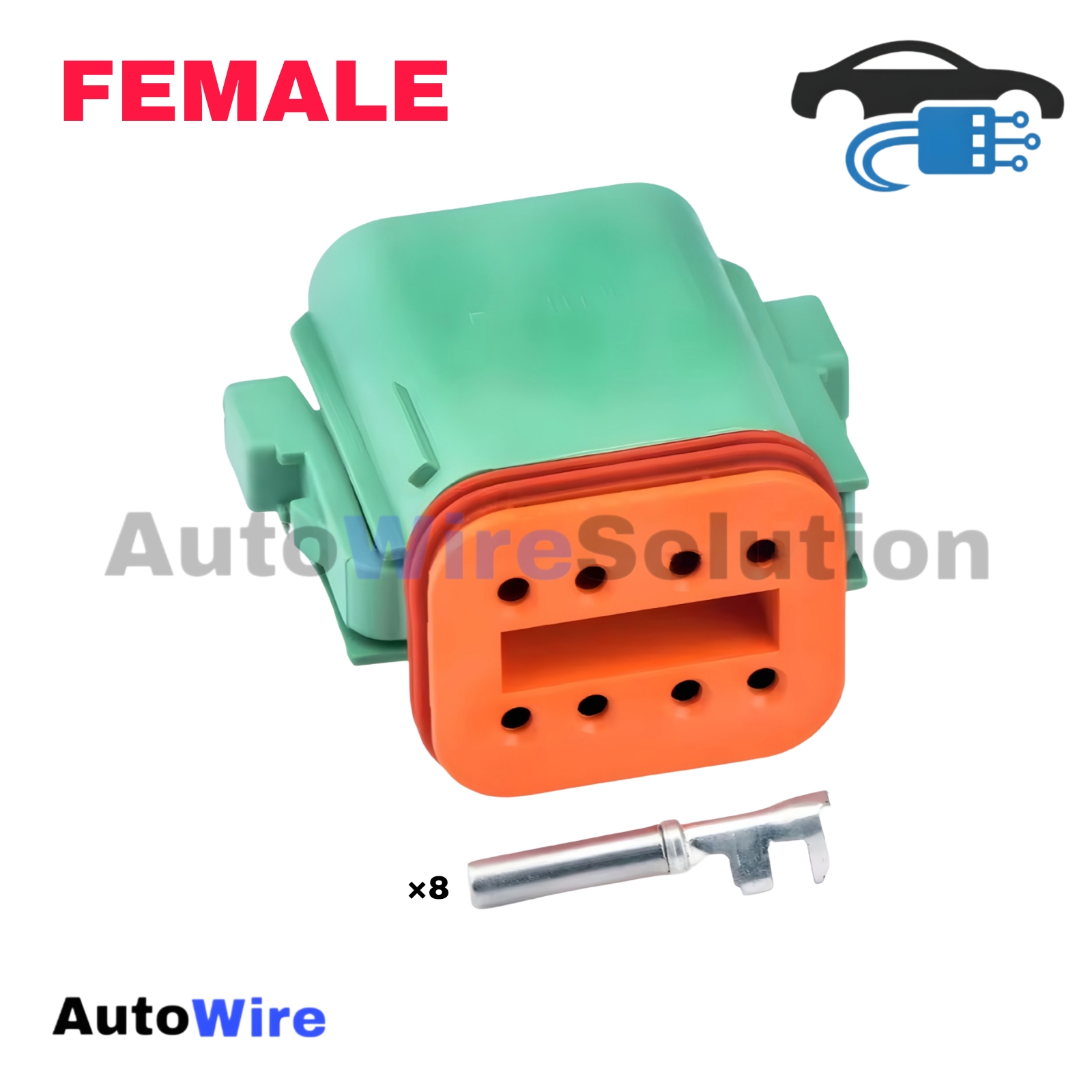 CONNECTOR DEUTSCH 8 PIN GREEN FEMALE SERIES