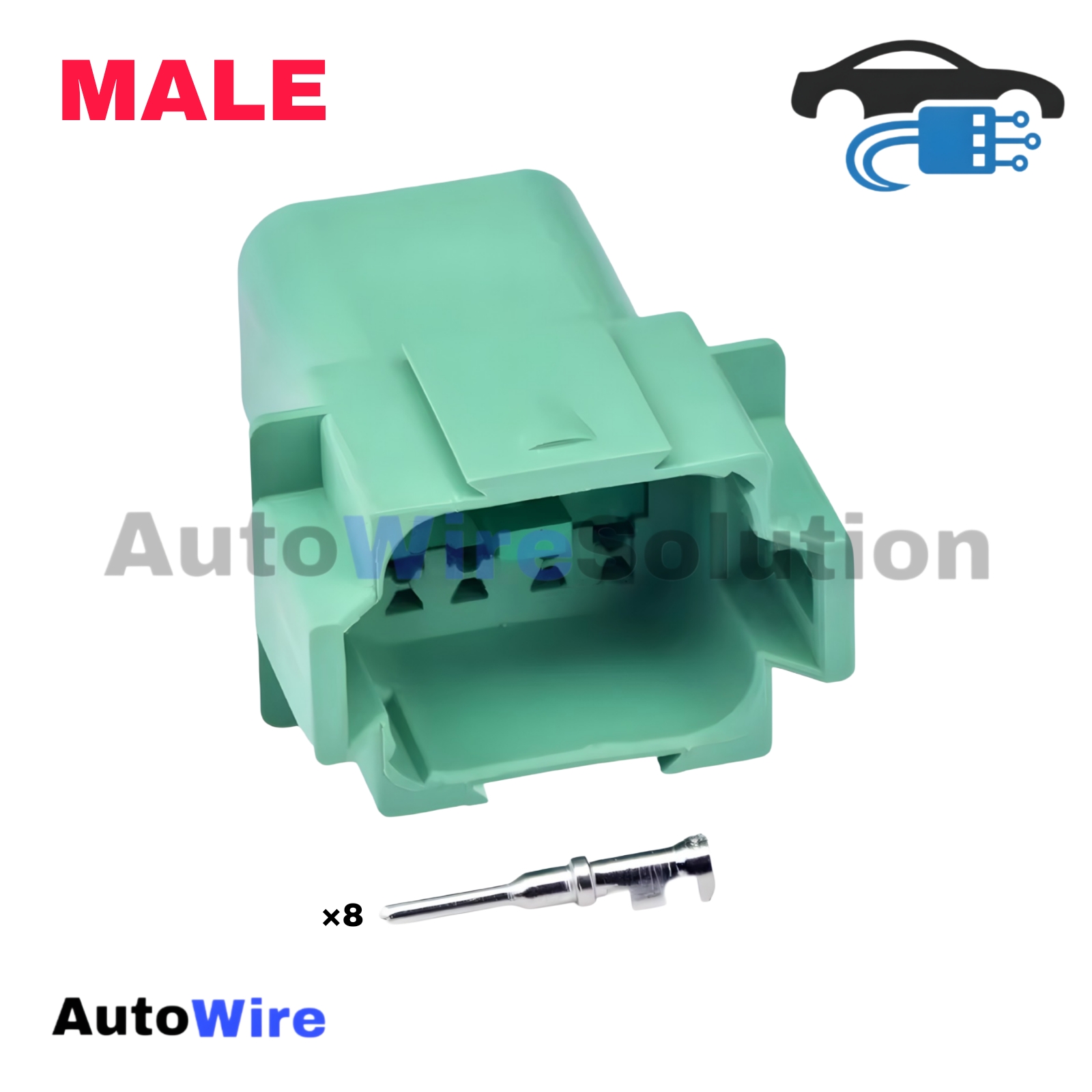 CONNECTOR DEUTSCH 8 PIN GREEN MALE SERIES