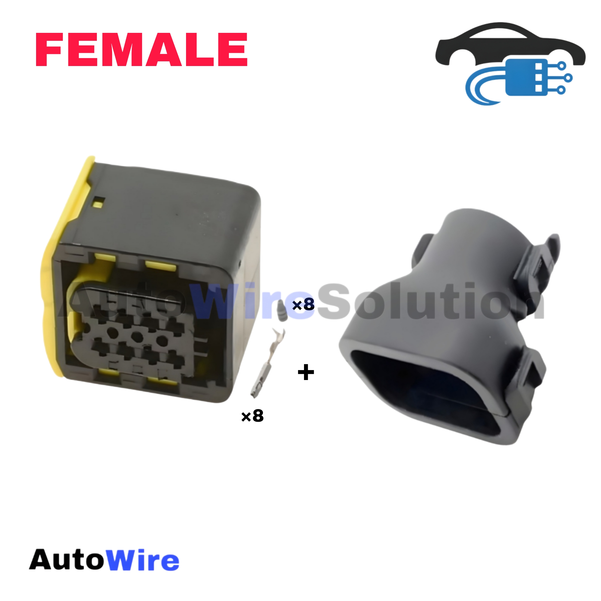 CONNECTOR HDSCS 8 PIN FEMALE + PLUG