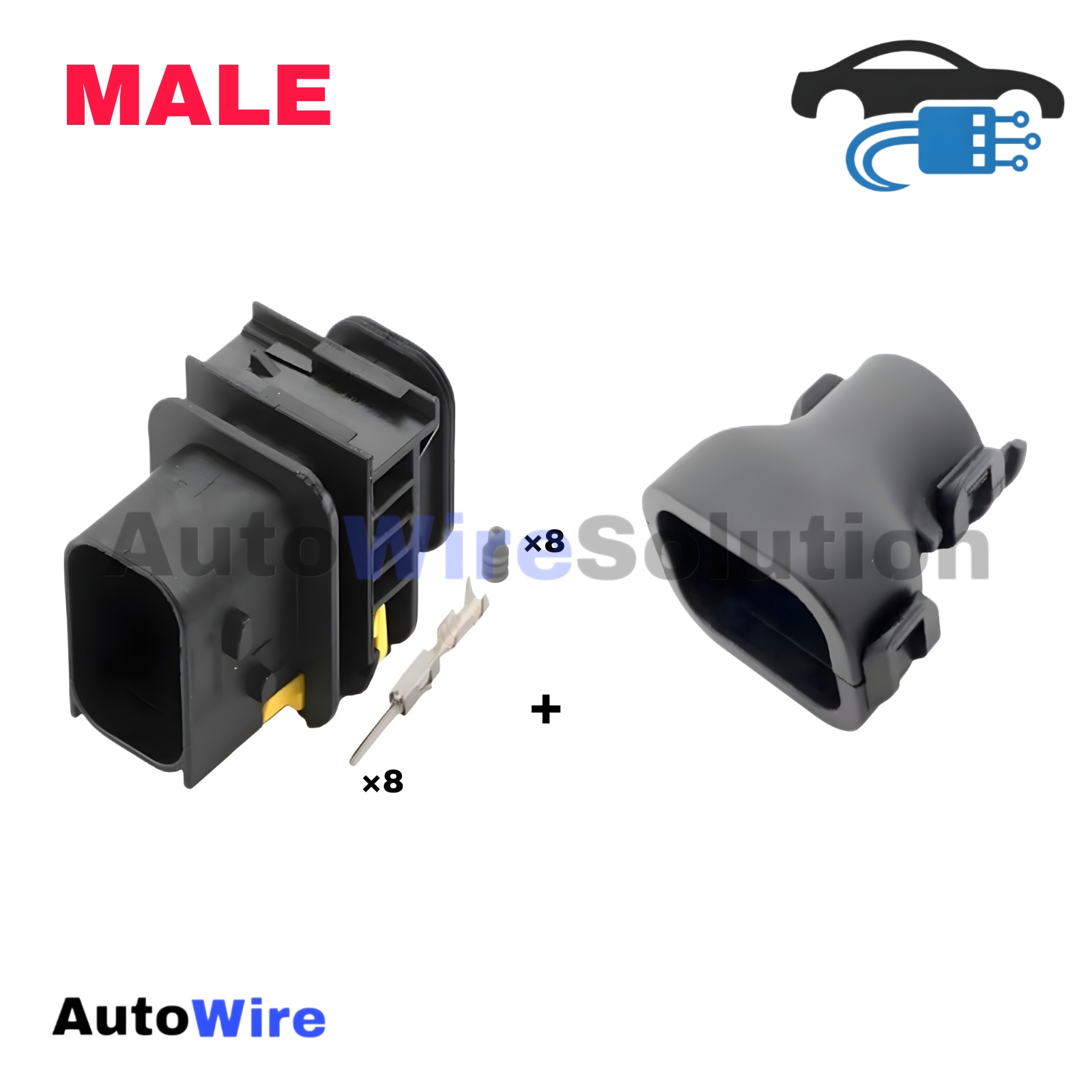 CONNECTOR HDSCS 8 PIN MALE + PLUG