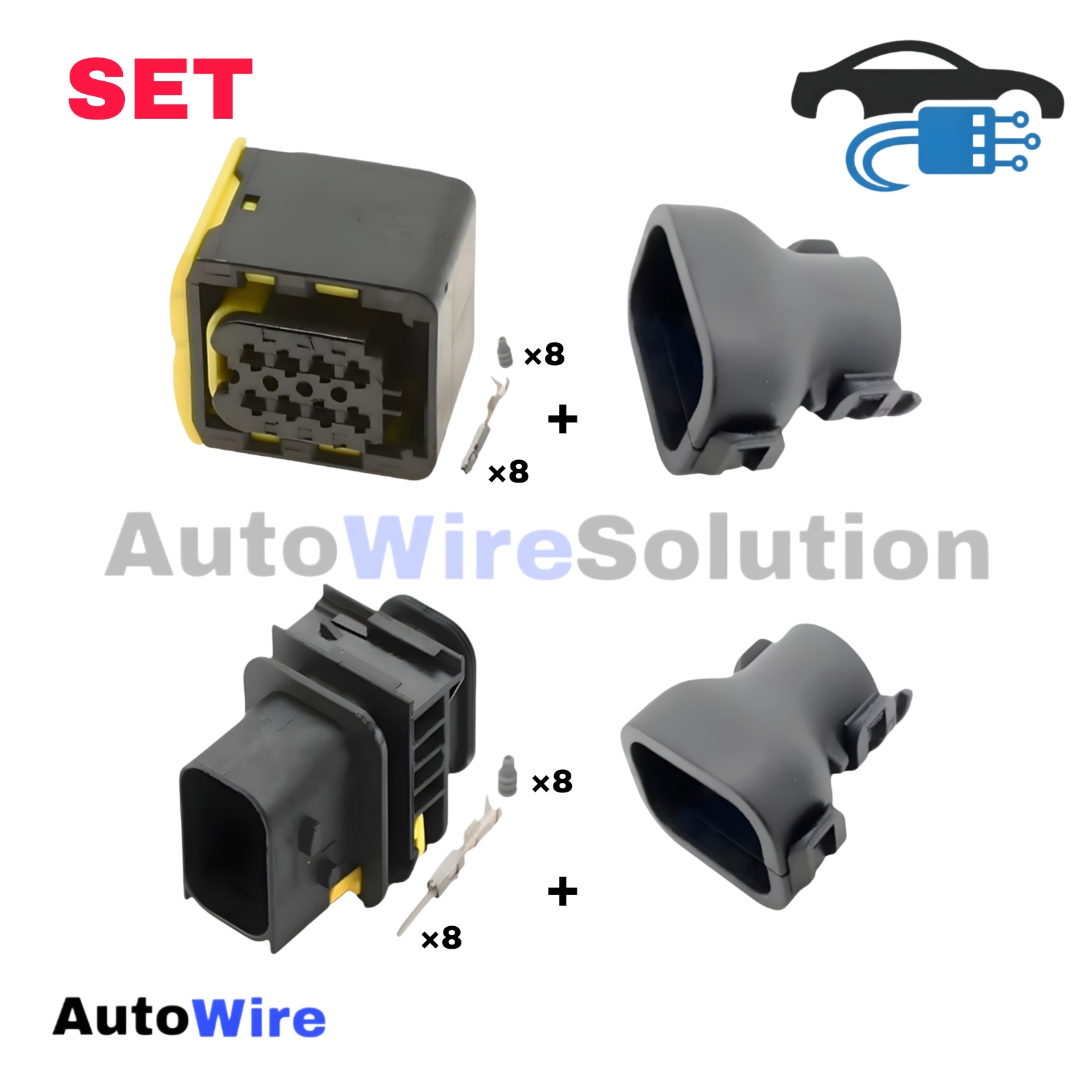 CONNECTOR HDSCS 8 PIN KIT + PLUG