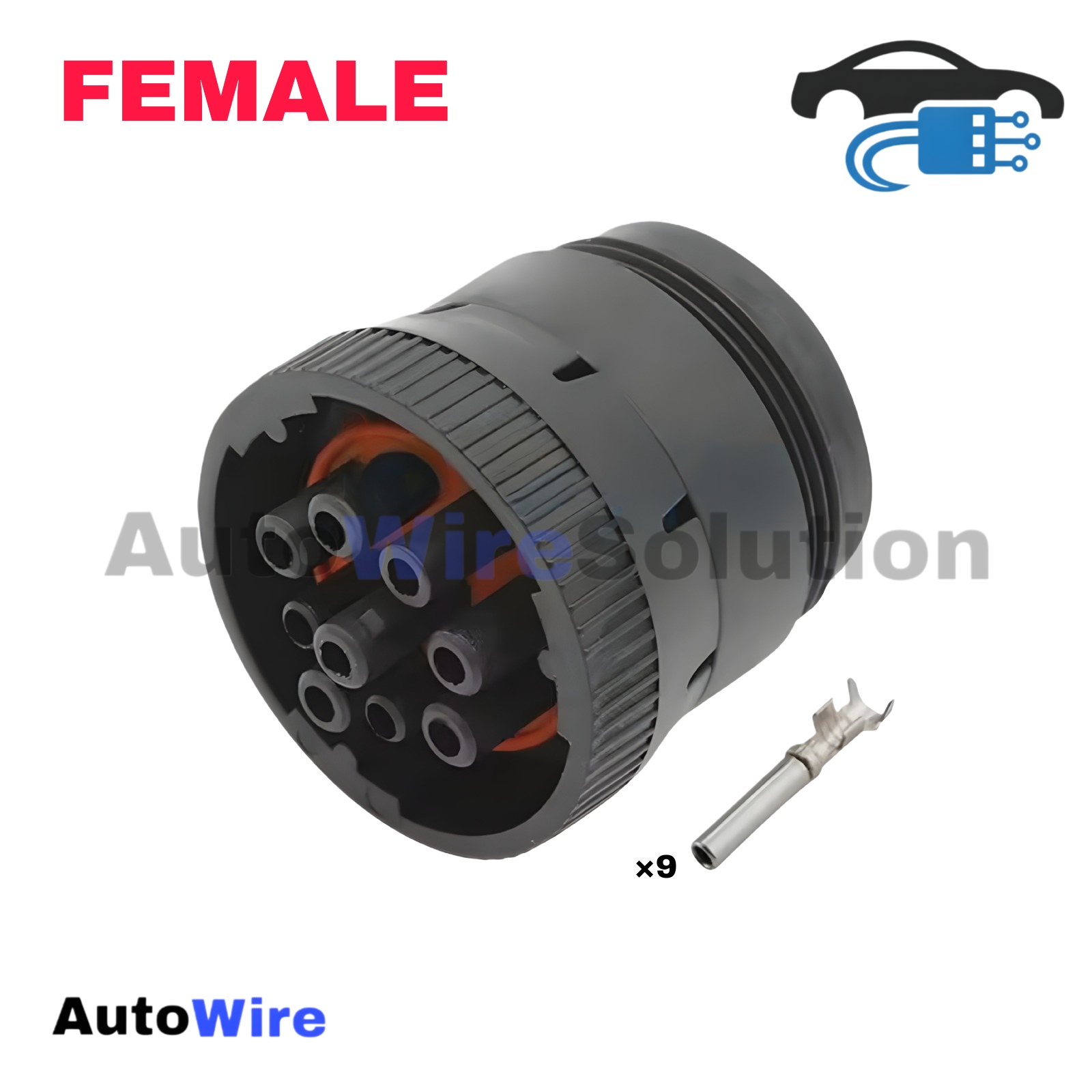 CONNECTOR OBD HD 9 PIN FEMALE
