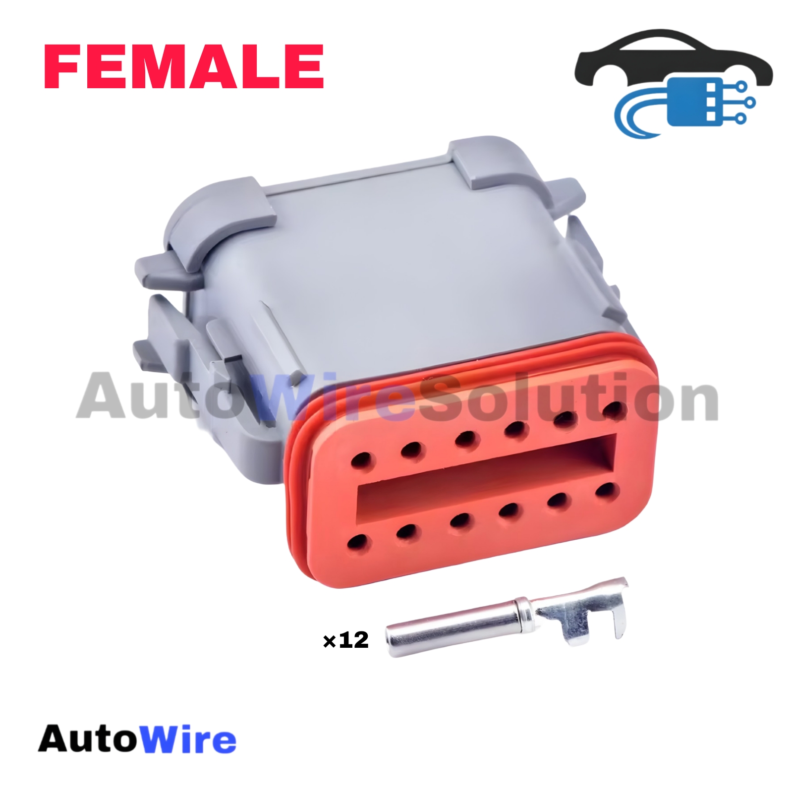 CONNECTOR DEUTSCH 12 PIN GREY FEMALE SERIES