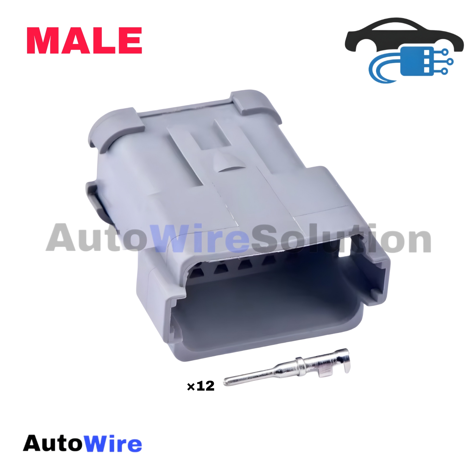 CONNECTOR DEUTSCH 12 PIN GREY MALE SERIES