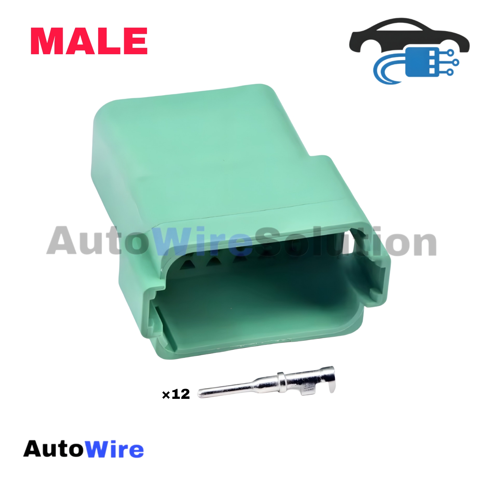 CONNECTOR DEUTSCH 12 PIN GREEN MALE SERIES