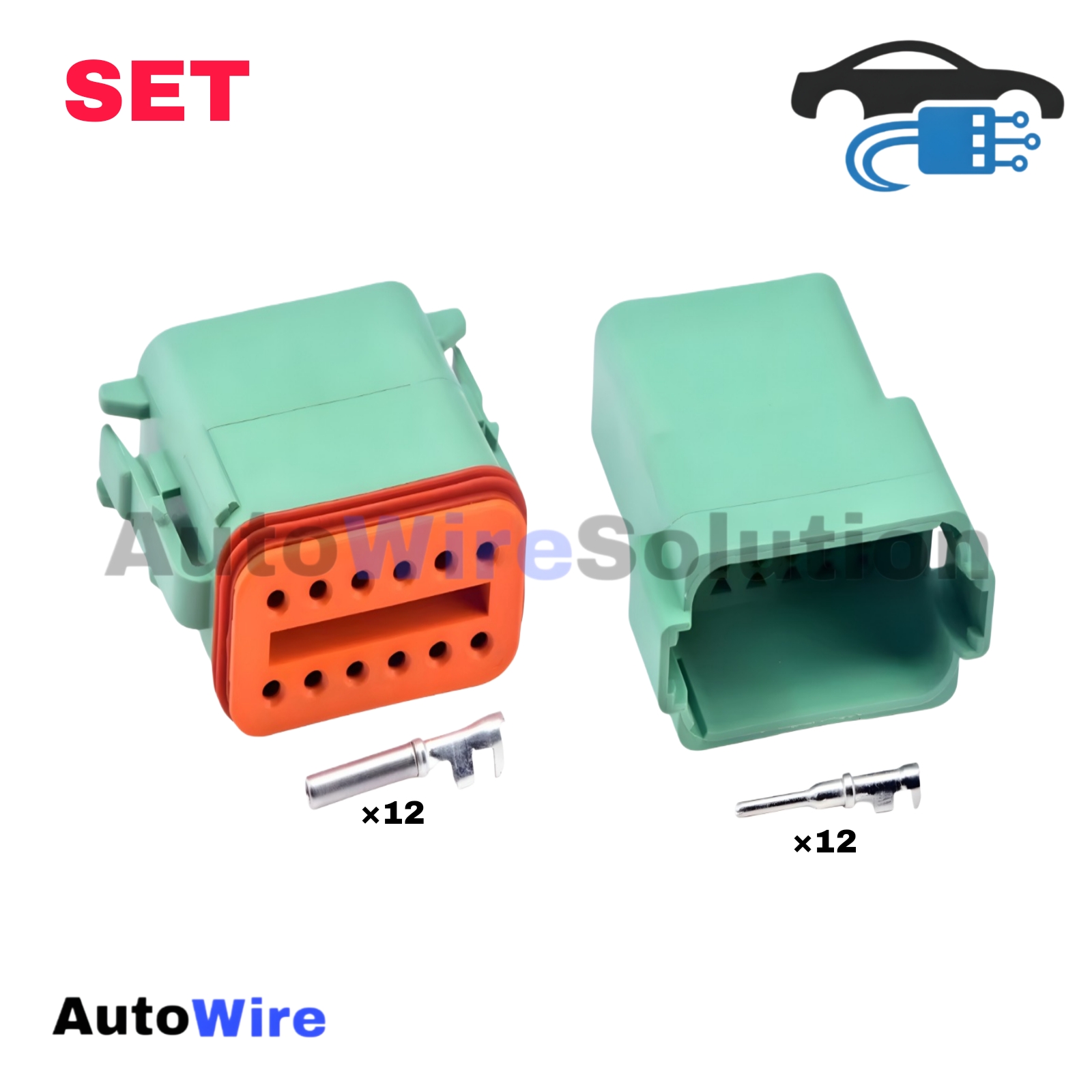 CONNECTOR DEUTSCH 12 PIN GREEN SERIES KIT