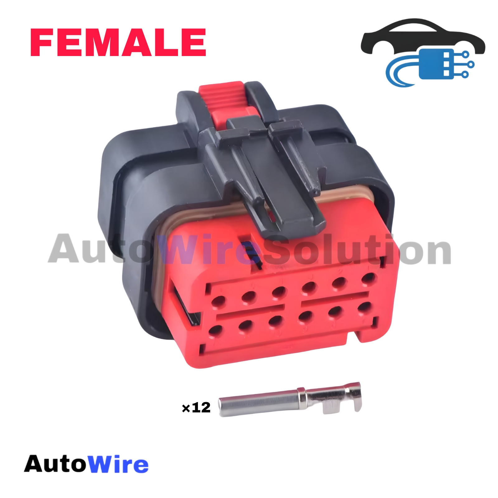 CONNECTOR DEUTSCH 12 PIN RED FEMALE SERIES