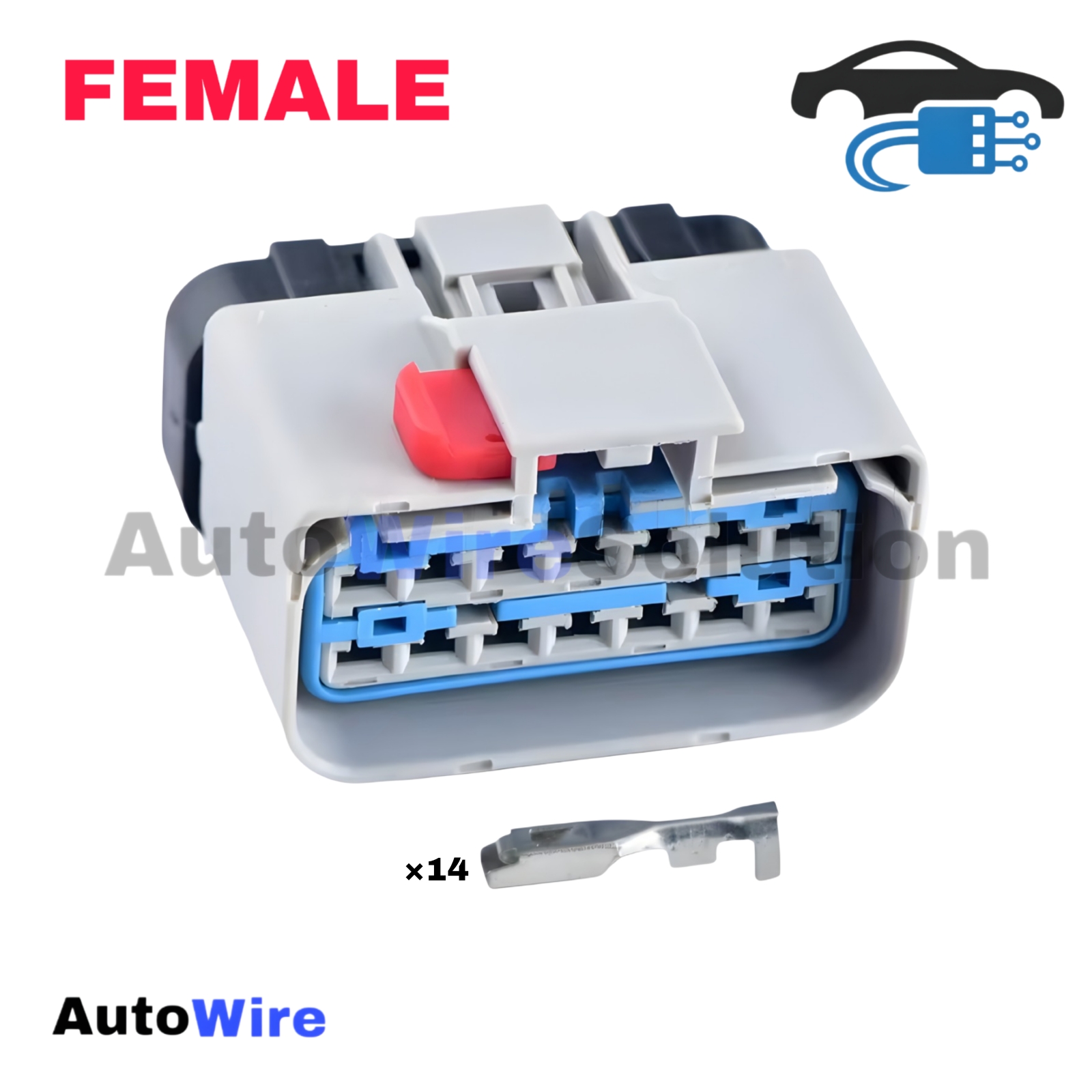 CONNECTOR AUTO AMP 14 PIN FEMALE