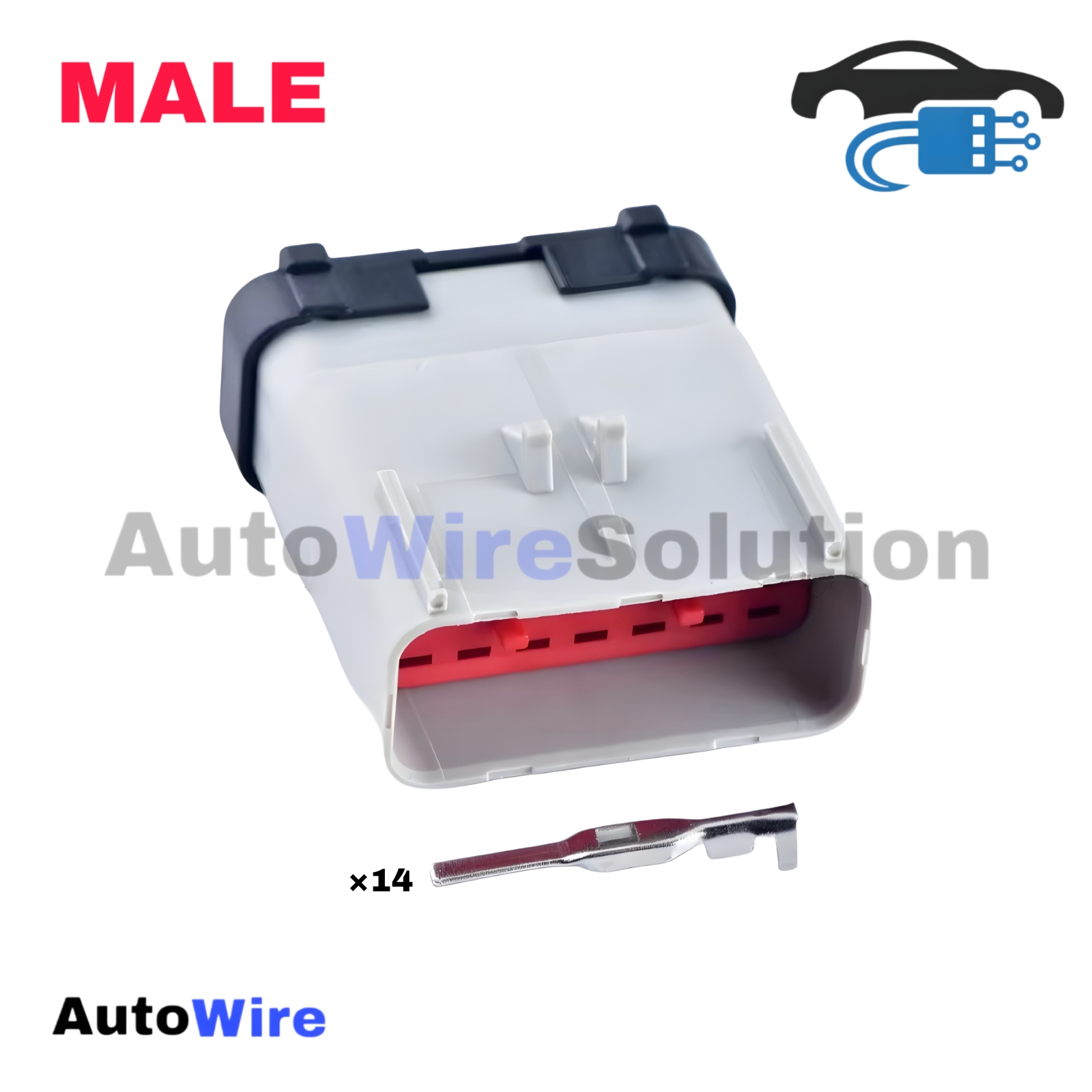 CONNECTOR AUTO AMP 14 PIN MALE
