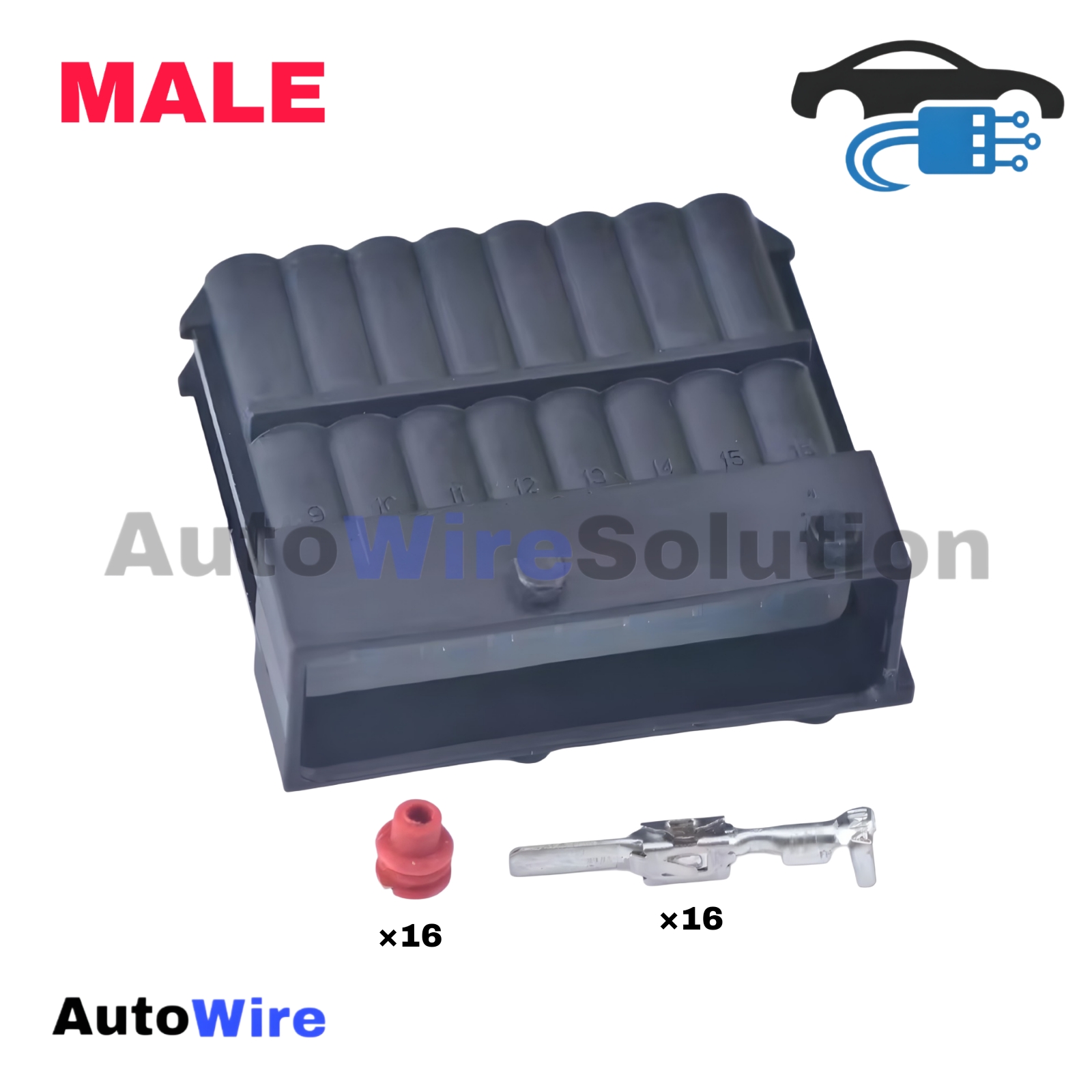 CONNECTOR AMP ECU 16 PIN MALE