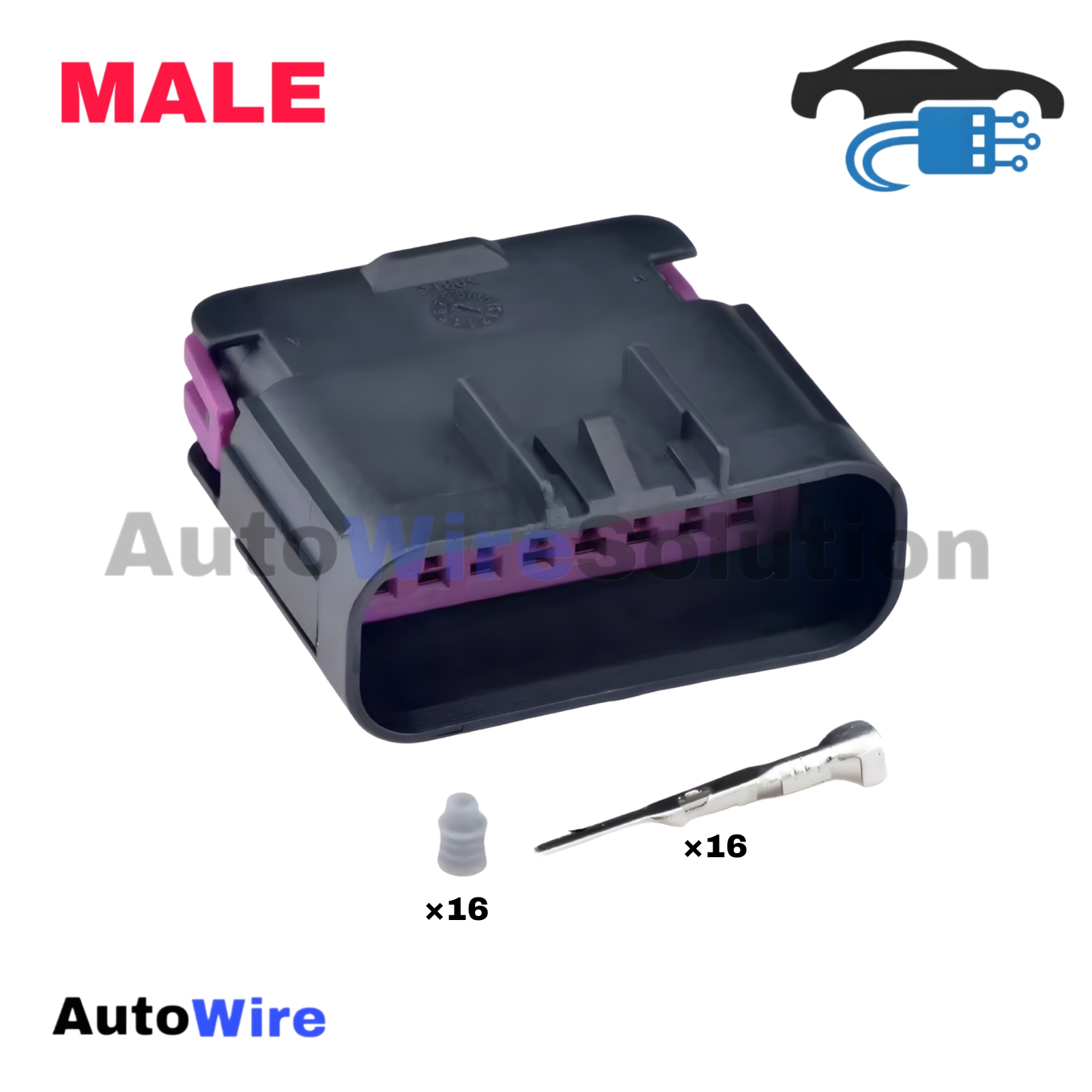 CONNECTOR MATRIC-GT VIOLET 16 PIN MALE